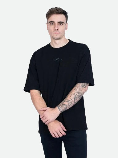 Fade T-Shirt Boxy Logo Black