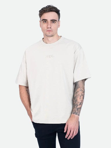 Fade T-Shirt Boxy Logo Stone