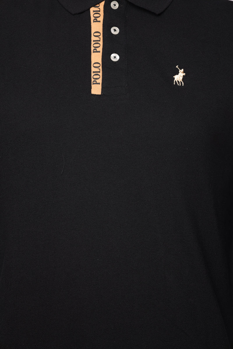 Polo Golfer Placket Black