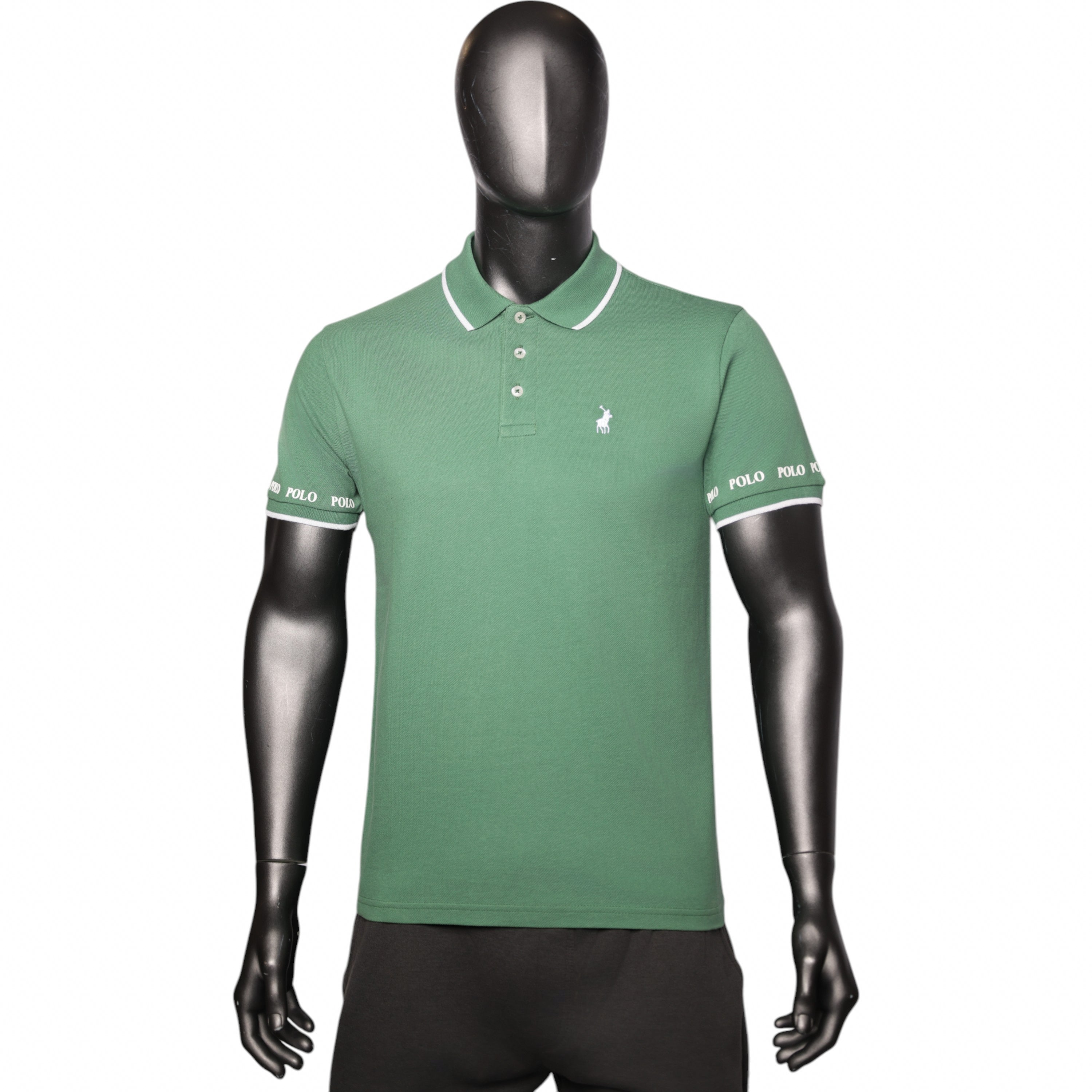 Polo Golfer Tipped Logo Pique Green