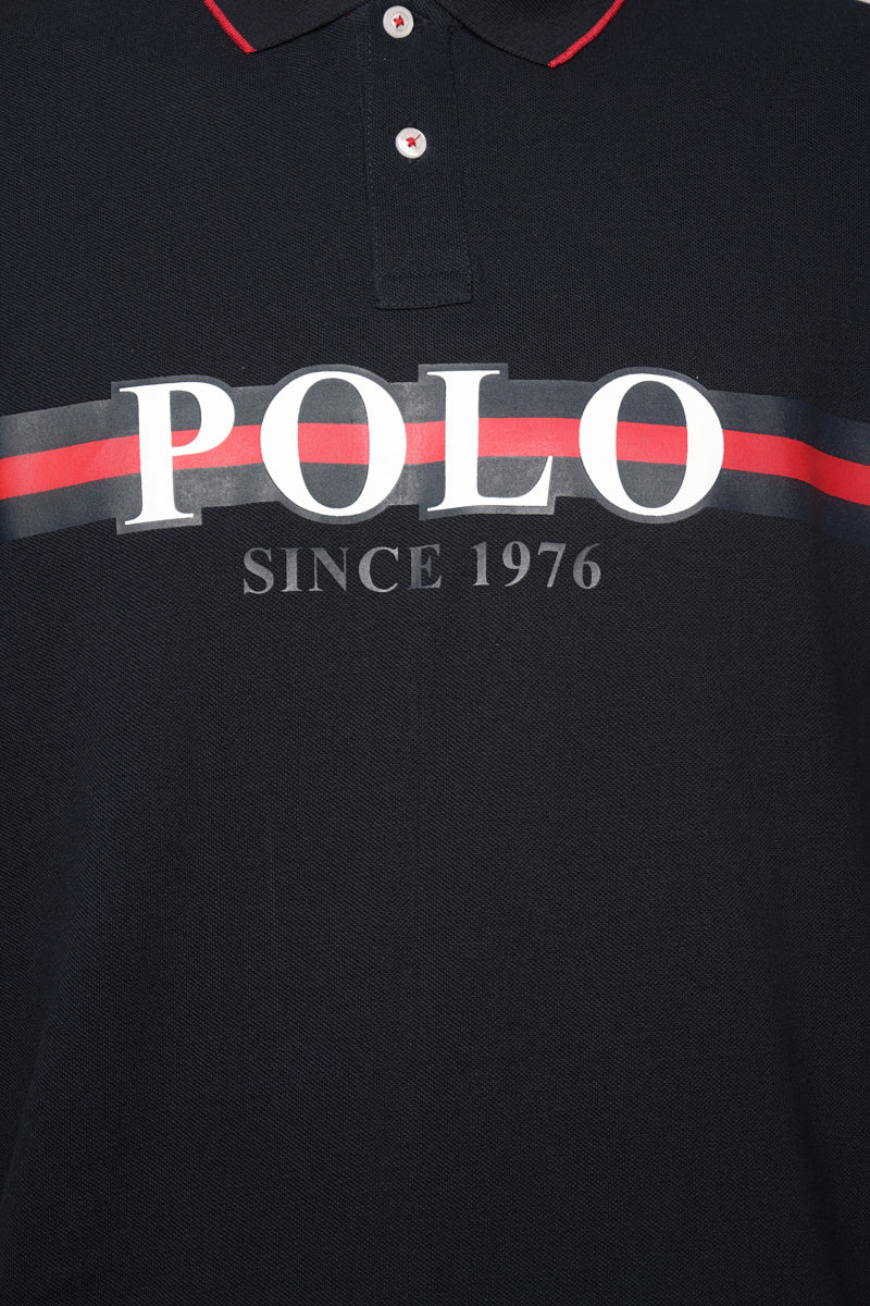 Polo Golfer Logo Printed Navy