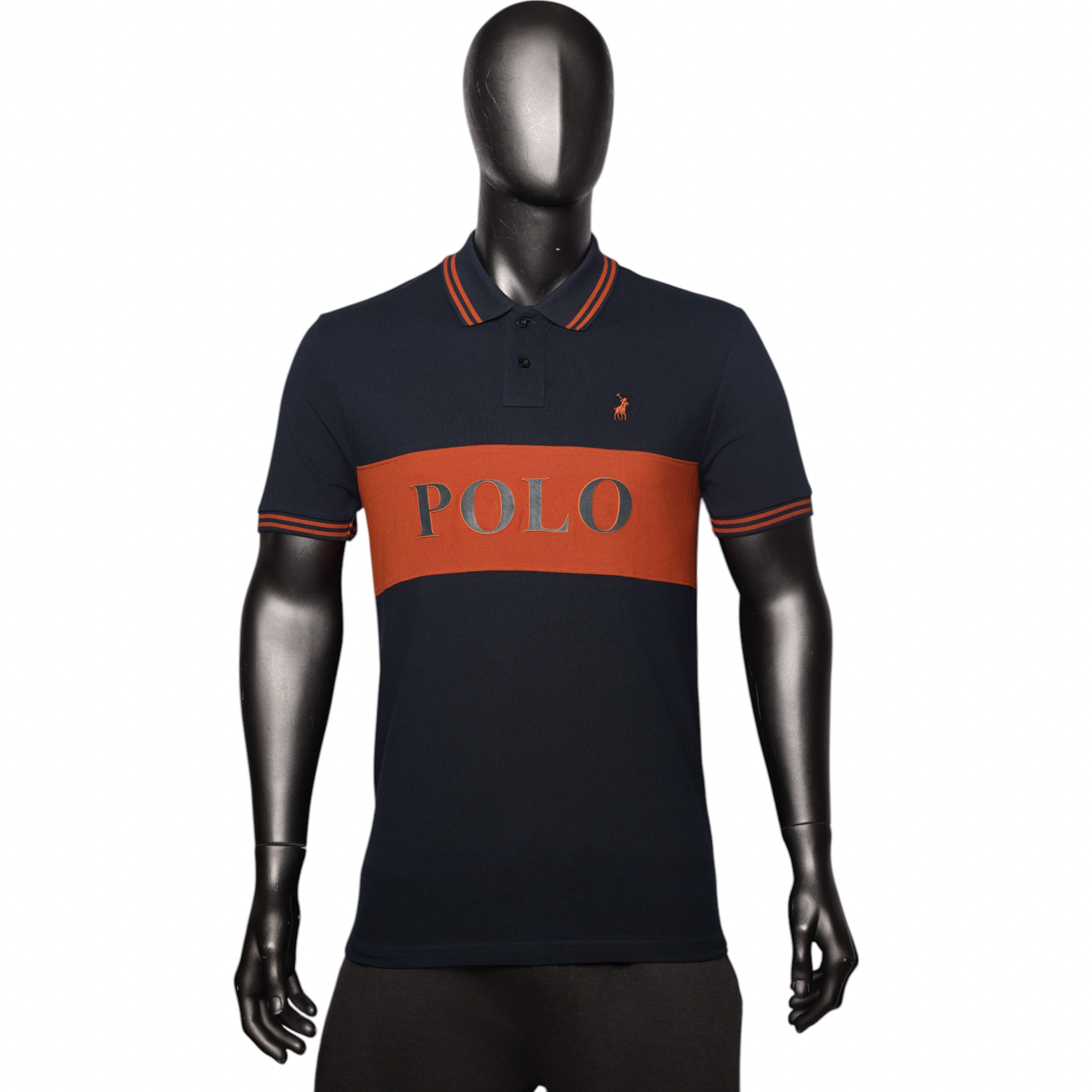 Polo Golfer Colourblock Navy Orange