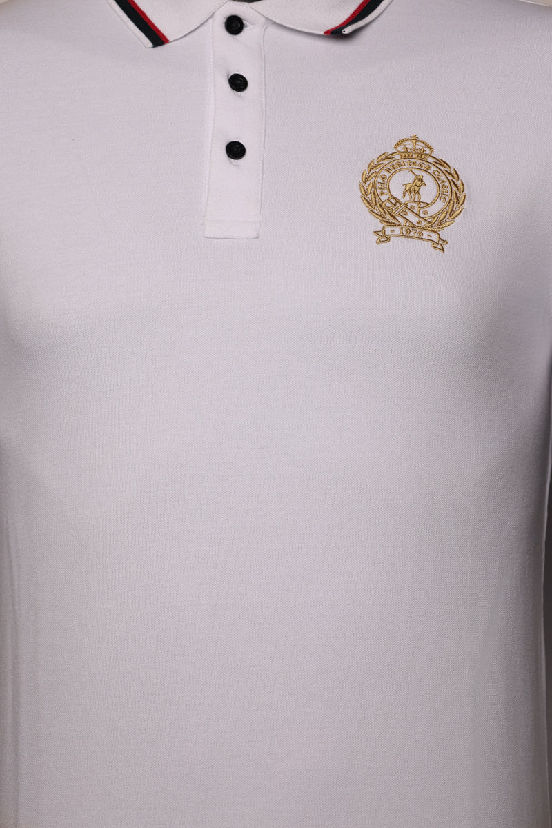 Polo Golfer Crest Logo White