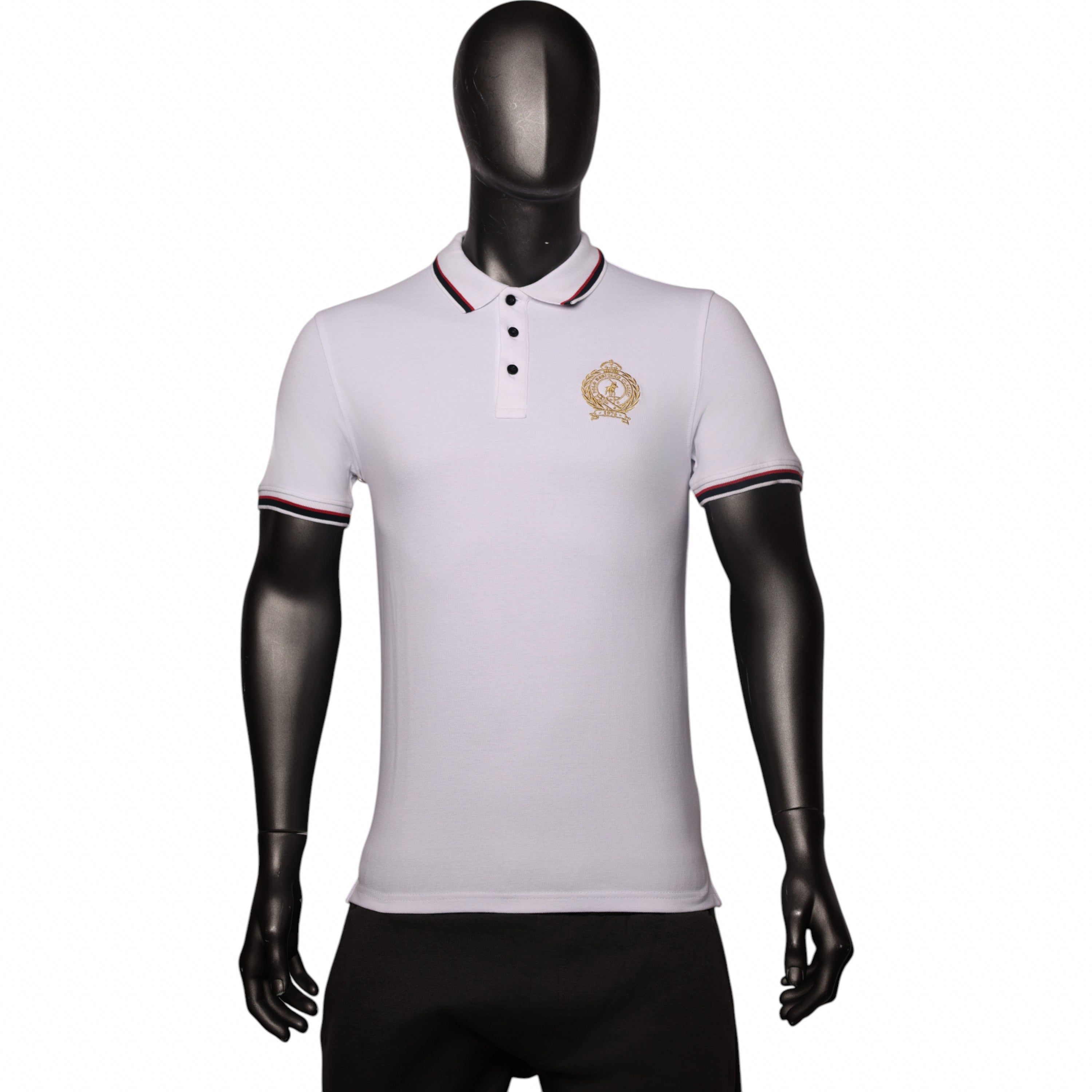 Polo Golfer Crest Logo White