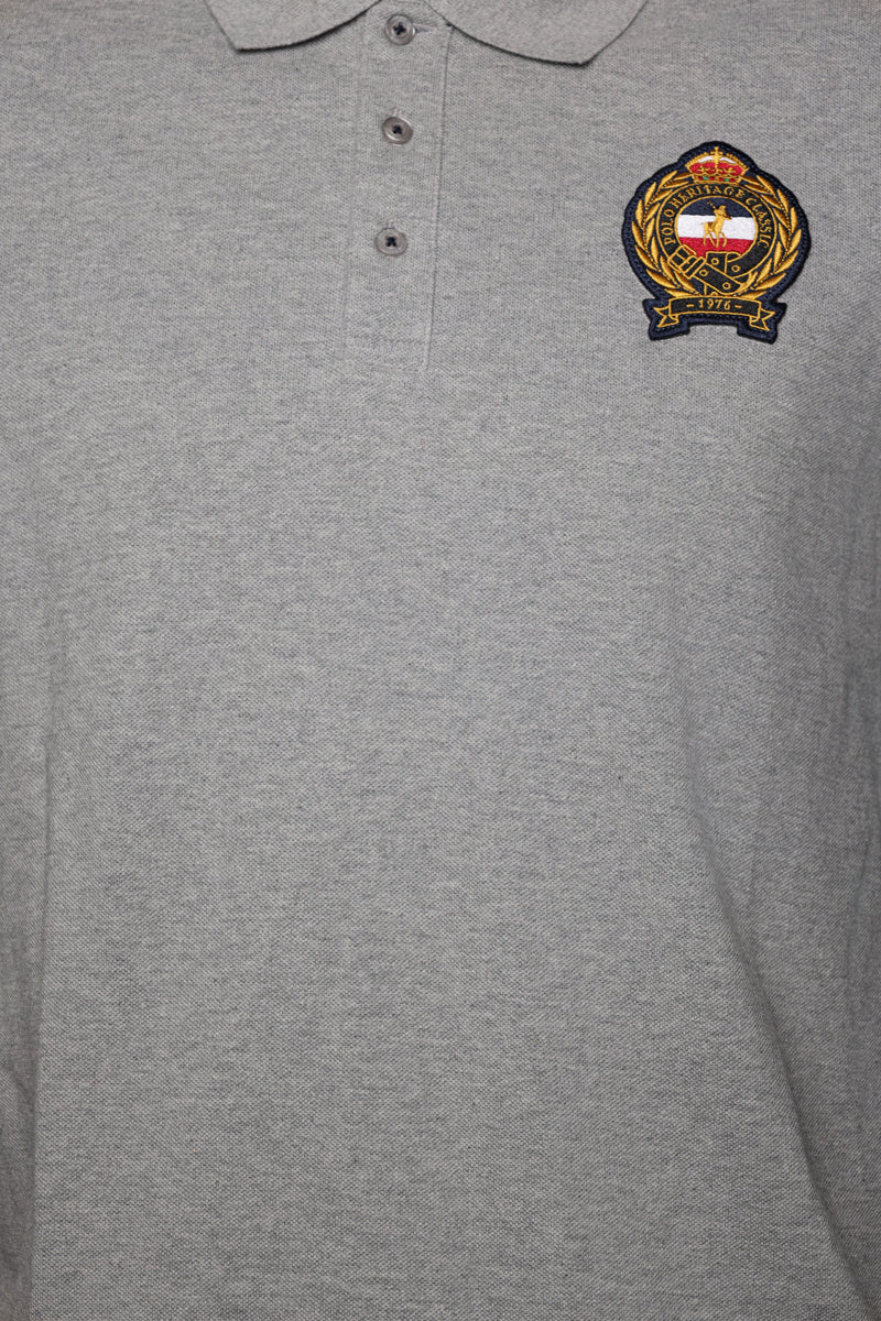 Polo Golfer Crest Badge Grey