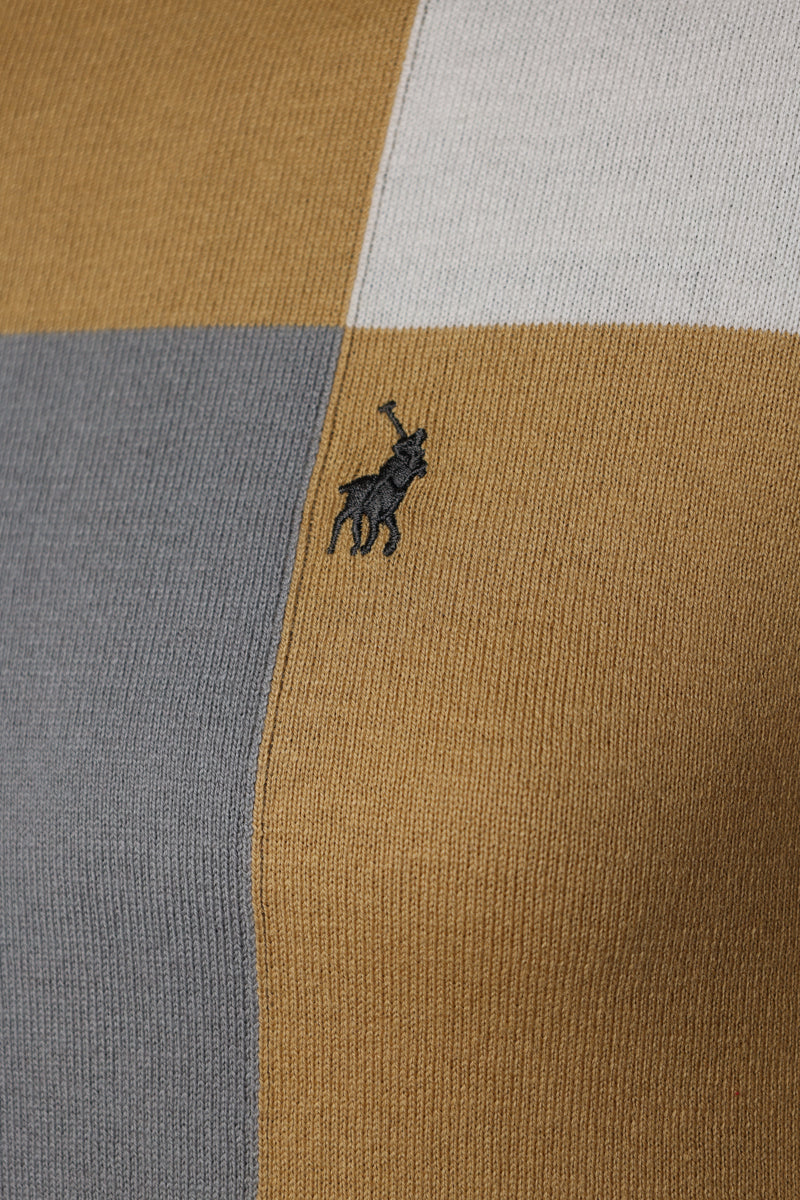 Polo Sweater Block Knitwear Camel