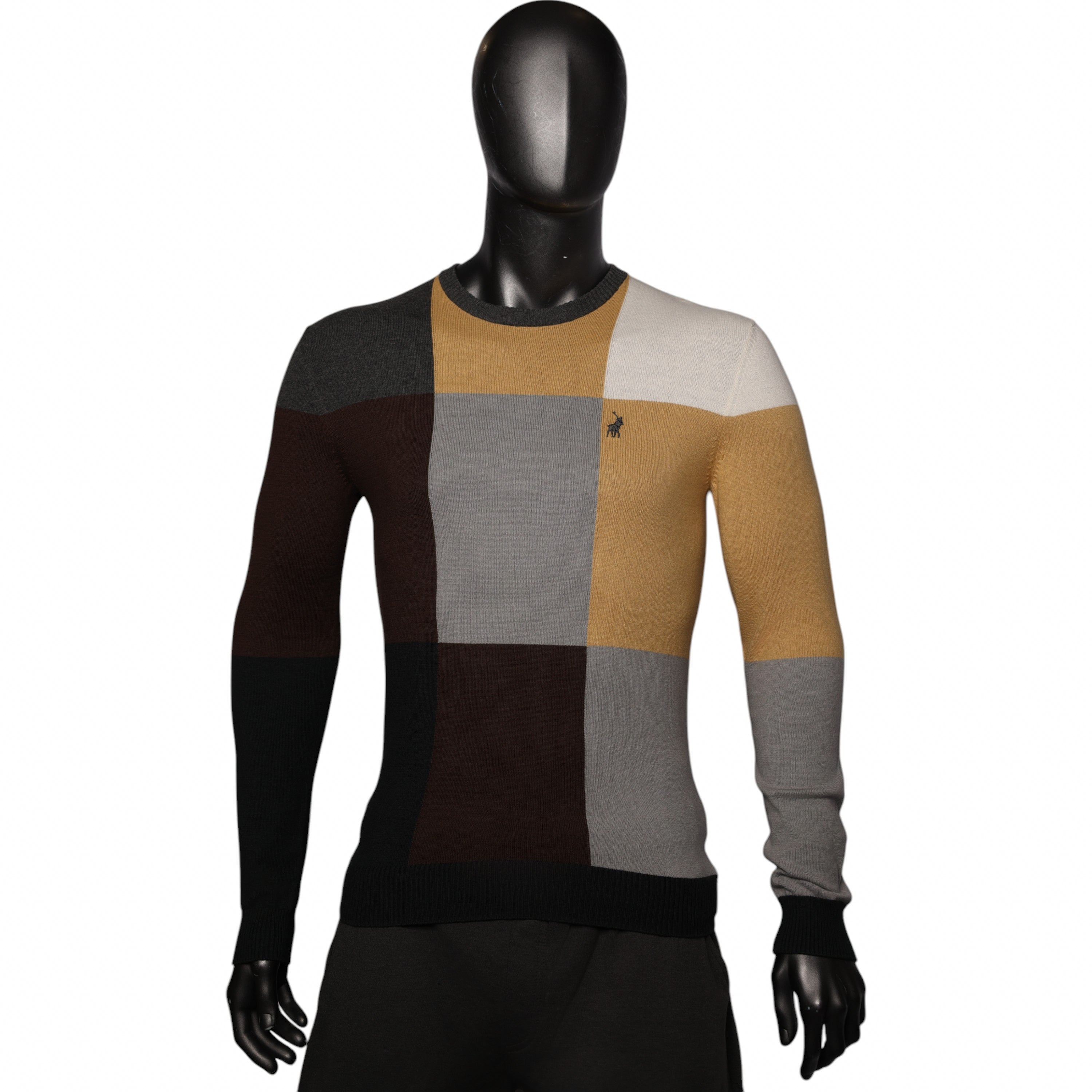 Polo Sweater Block Knitwear Camel