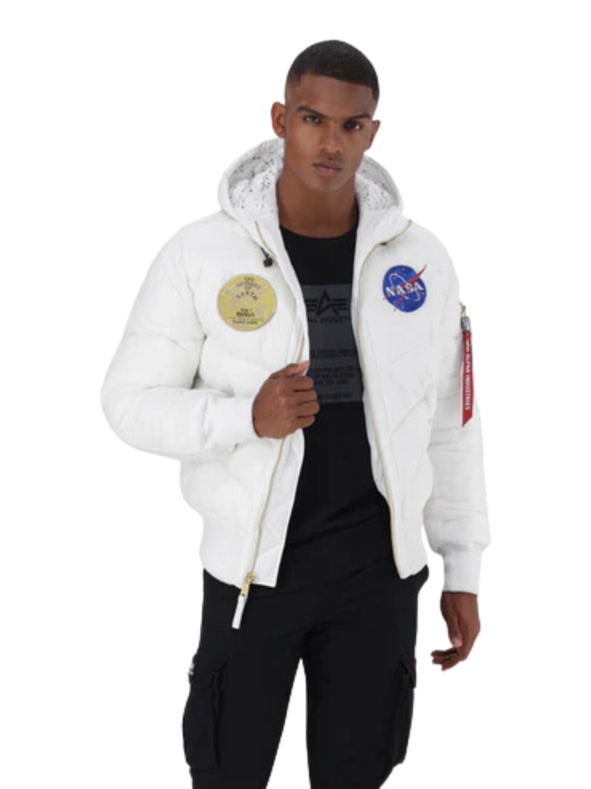 Alpha Jacket Hooded Puffer Voyager White