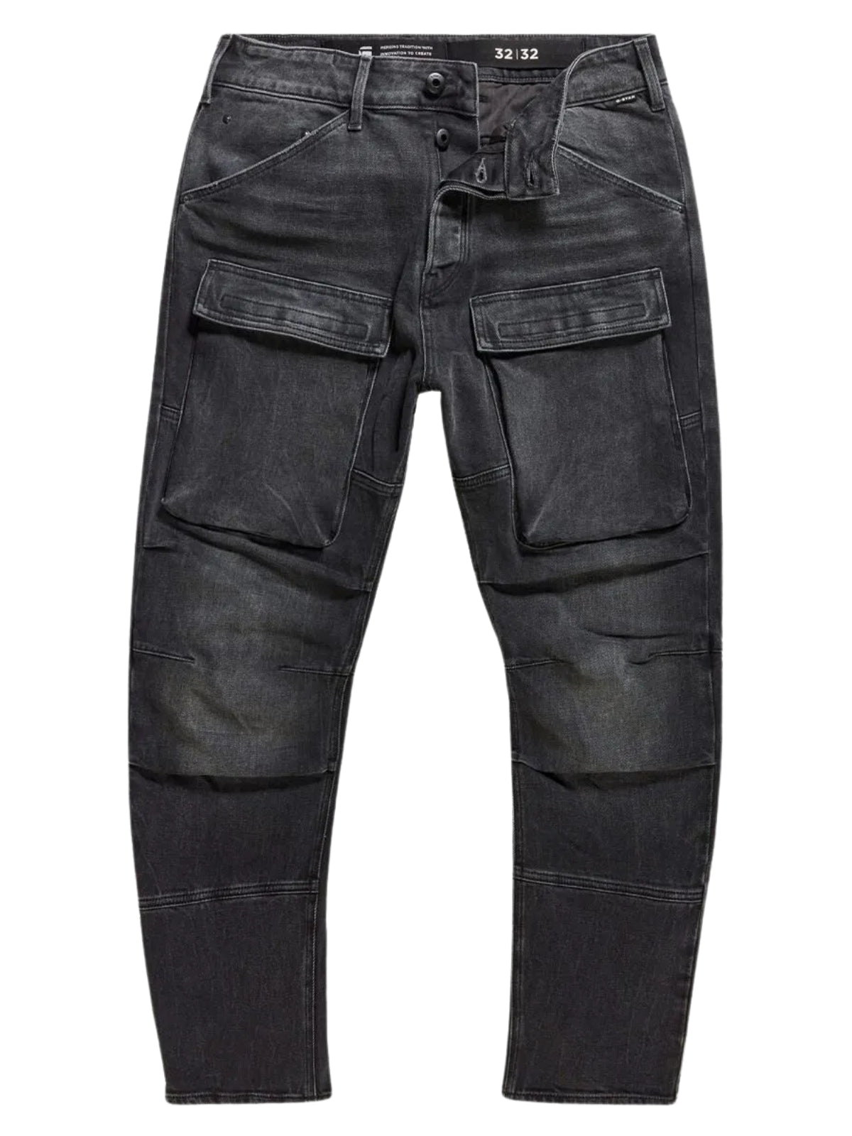 G-Star Cargo Pants 3D Tapered Denim Worn In Black Moon