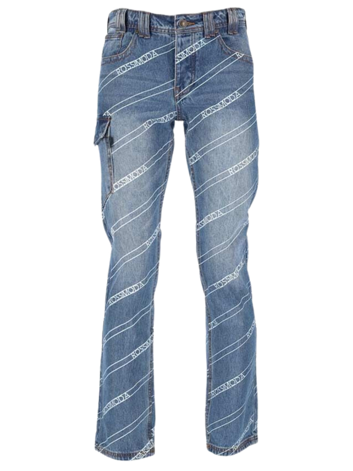 Rossimoda Jean Angolare Cargo Denim Blue