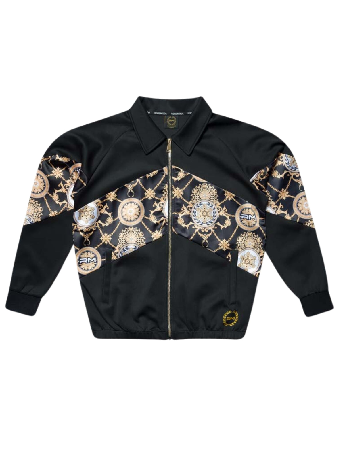 Rossimoda Jacket Floreale Track Top Black-Gold