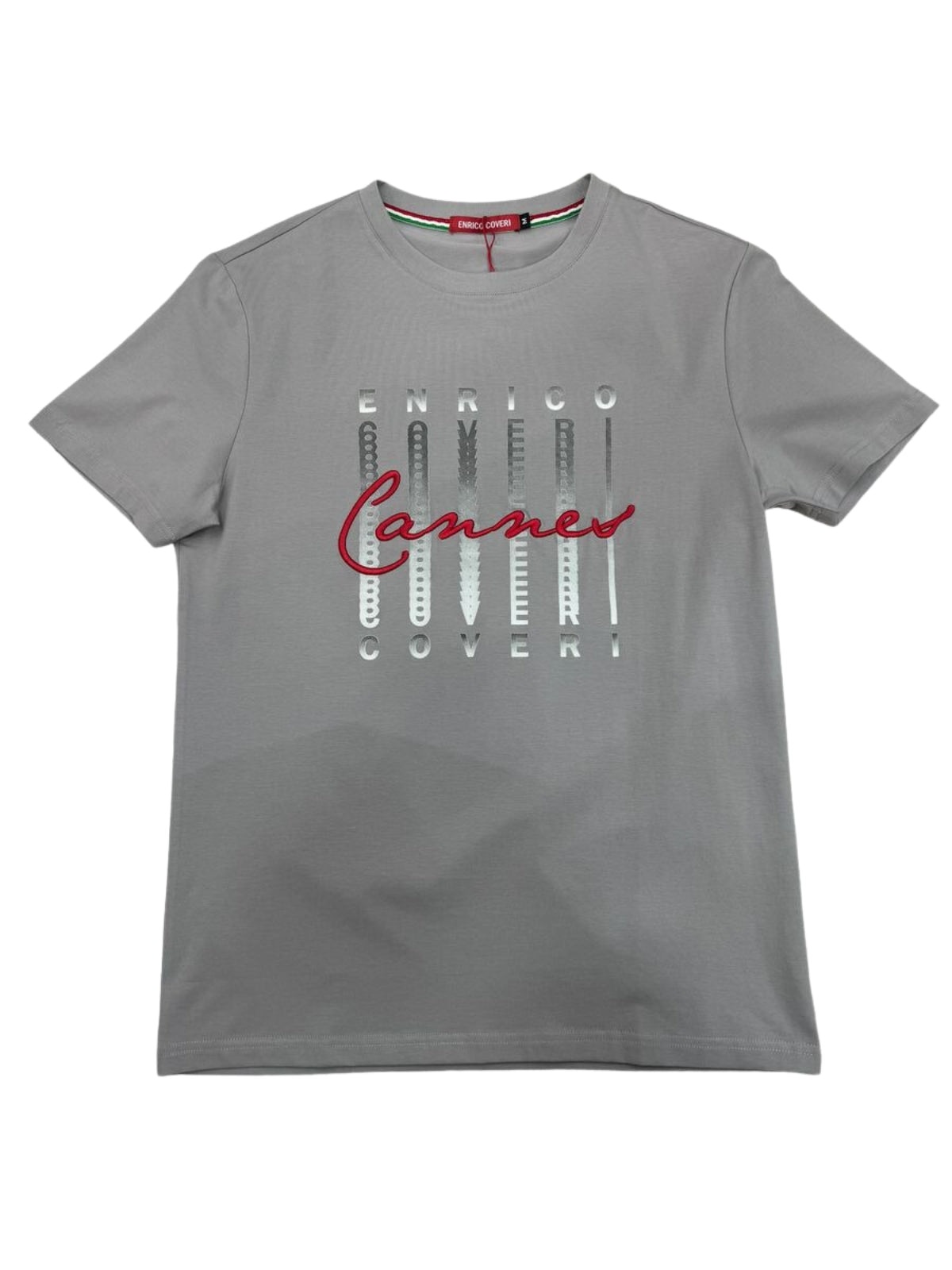 Enrico T-Shirt Center Logo Gray Red