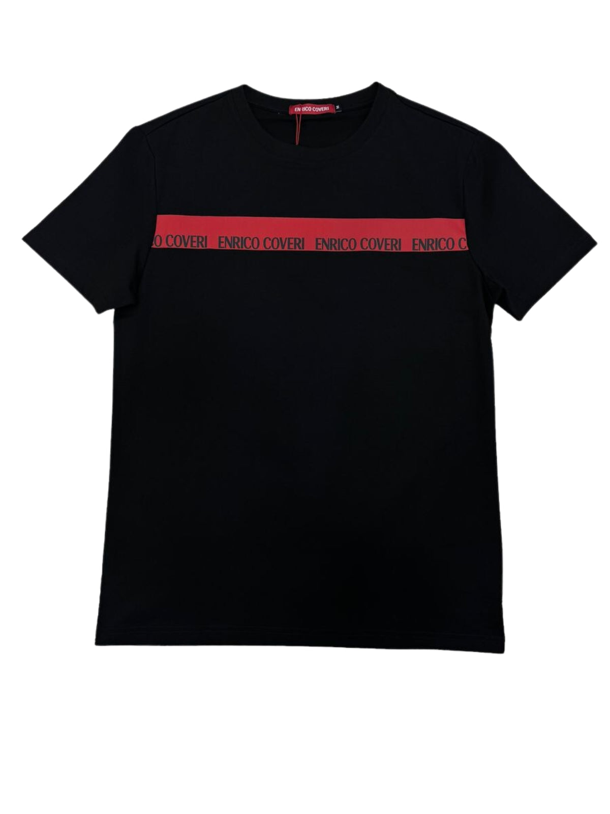 Enrico T-Shirt Tape Logo Navy Red
