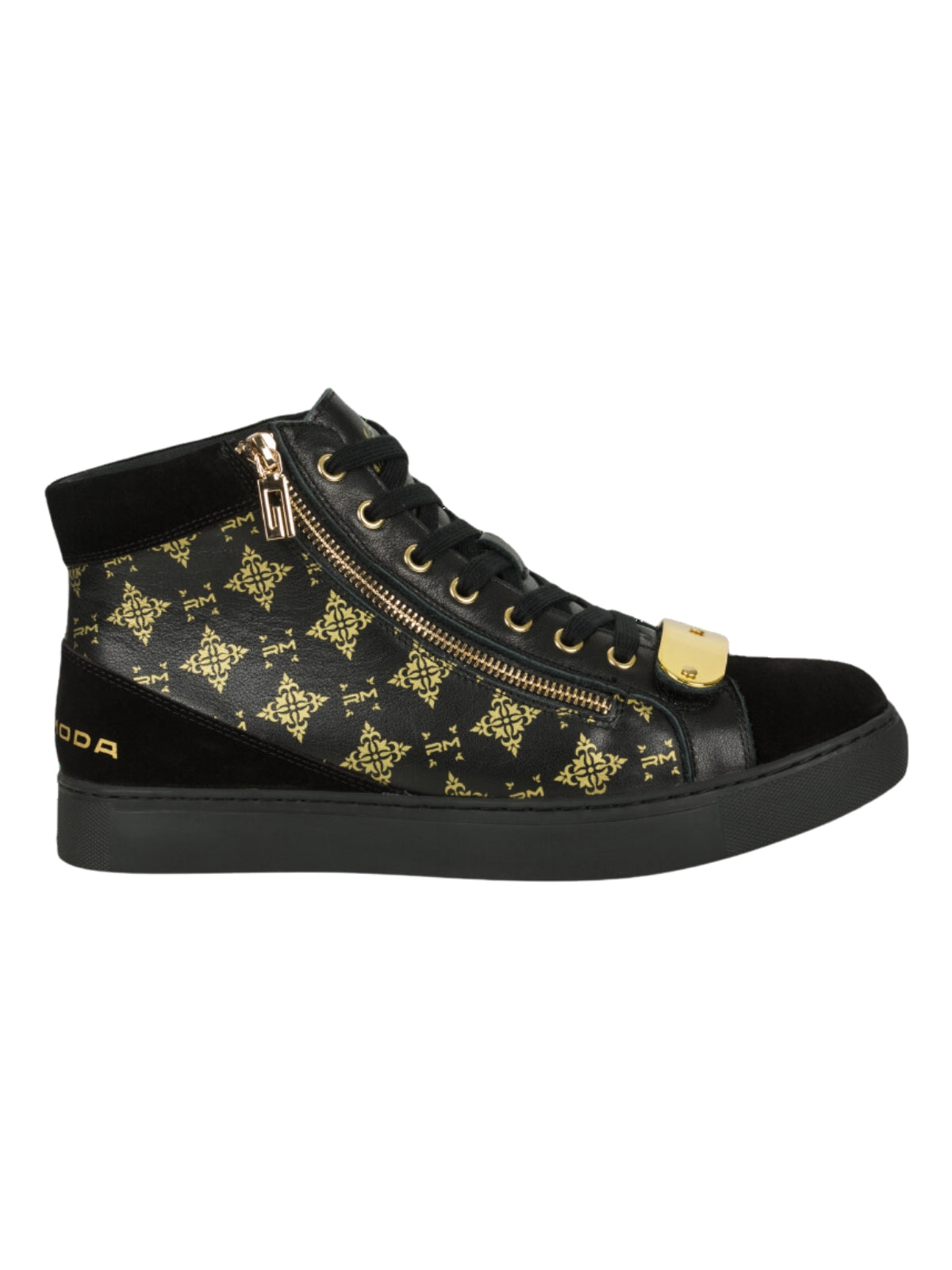 Rossimoda Sneaker Alta Hi Metallo Black-Gold