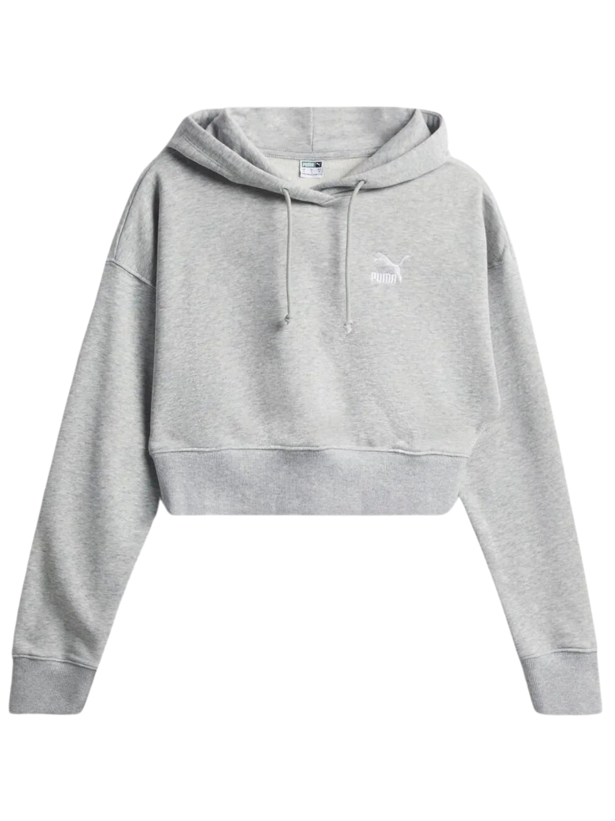 Puma Ladies Sweater Classics Cropped Hoodie Grey