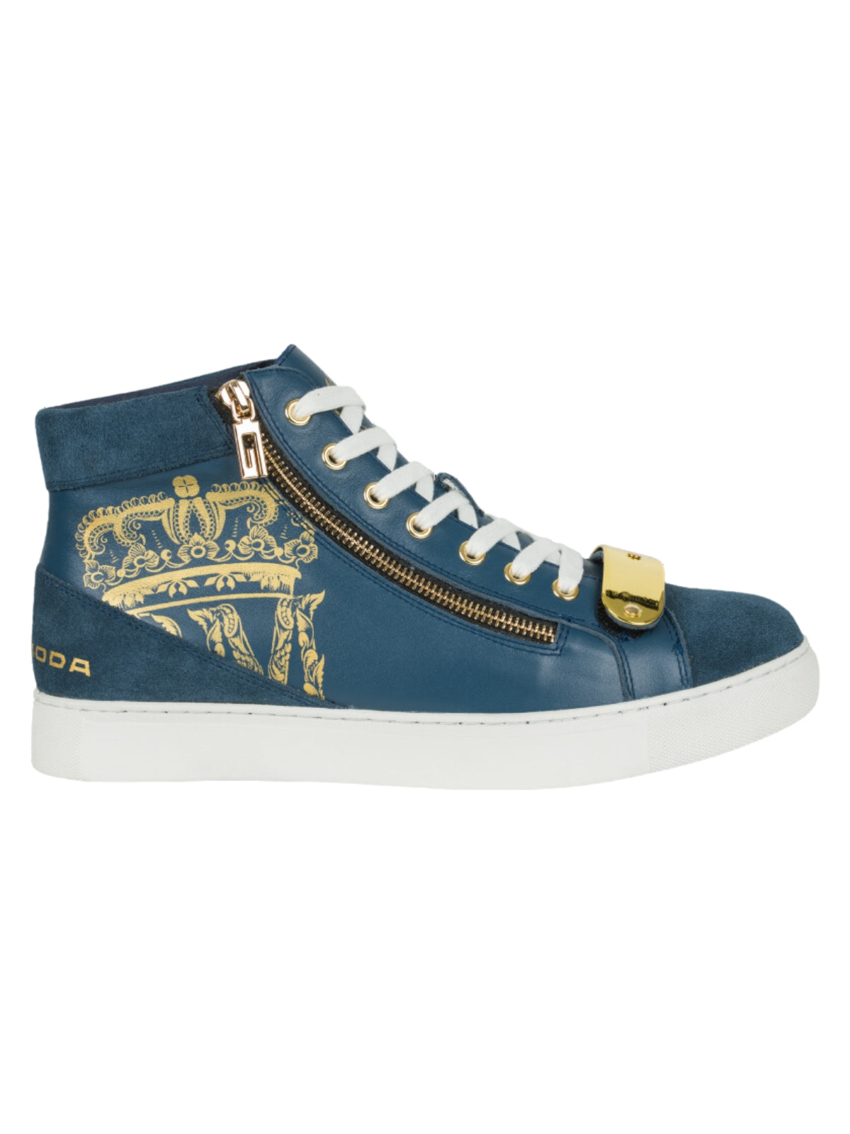 Rossimoda Sneaker Alta Hi Dettaglio Gold-Blue