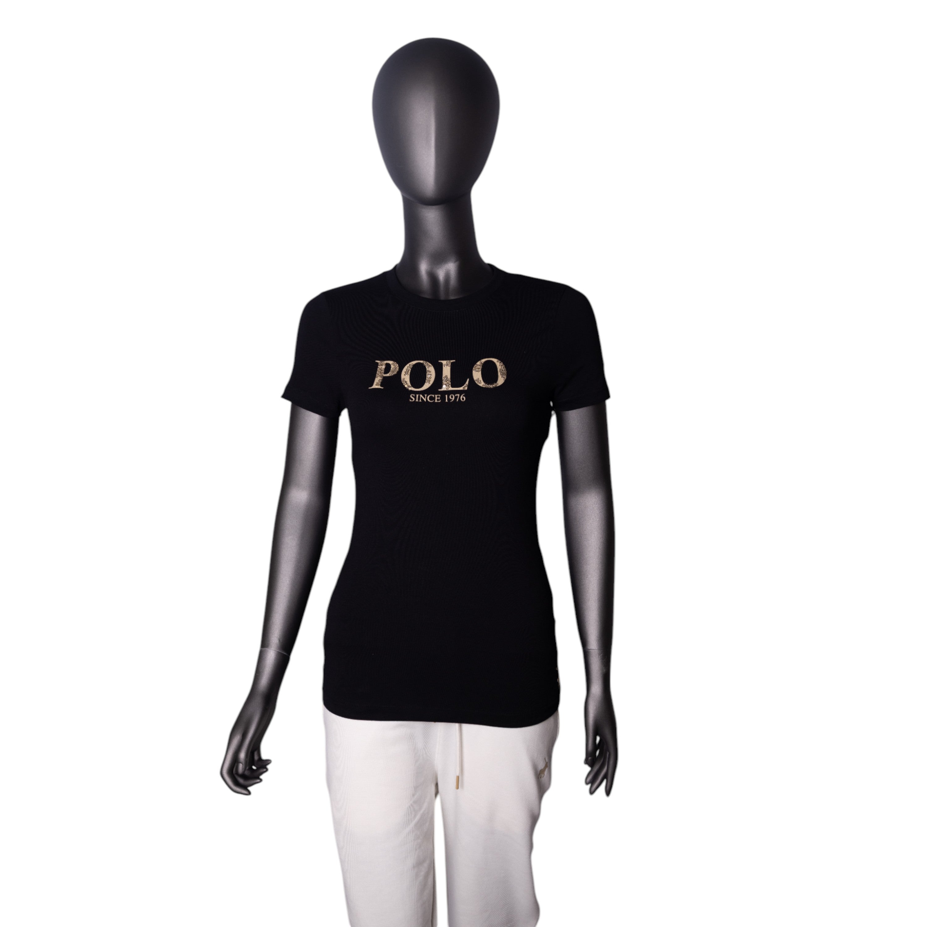 Polo T-Shirt Ladies Logo Black