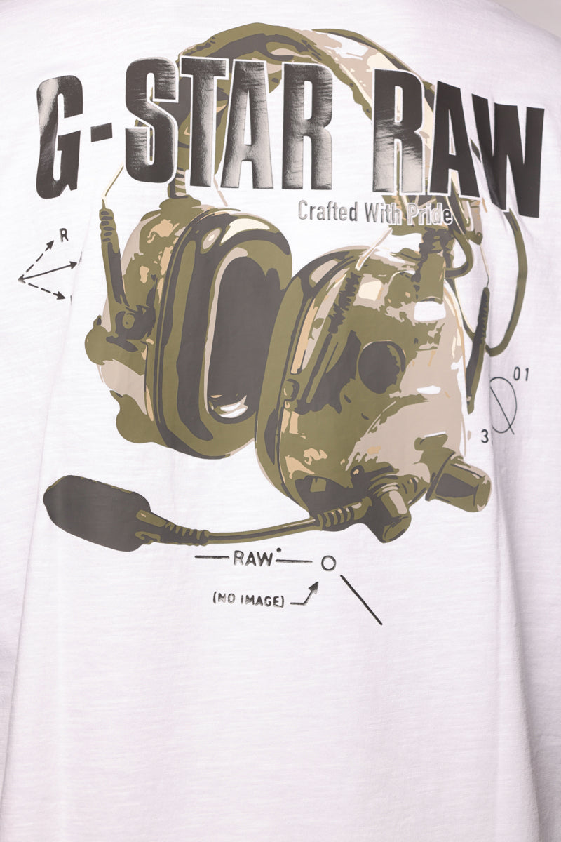 G-Star T-Shirt Headphones Back White