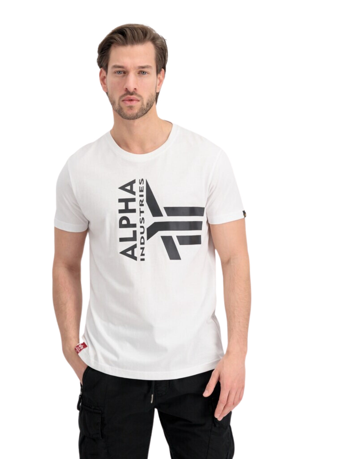 Alpha Industries T-Shirt Half Logo Rain White