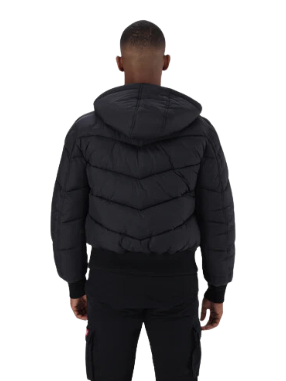 Alpha Jacket Hooded Puffer Voyager Black