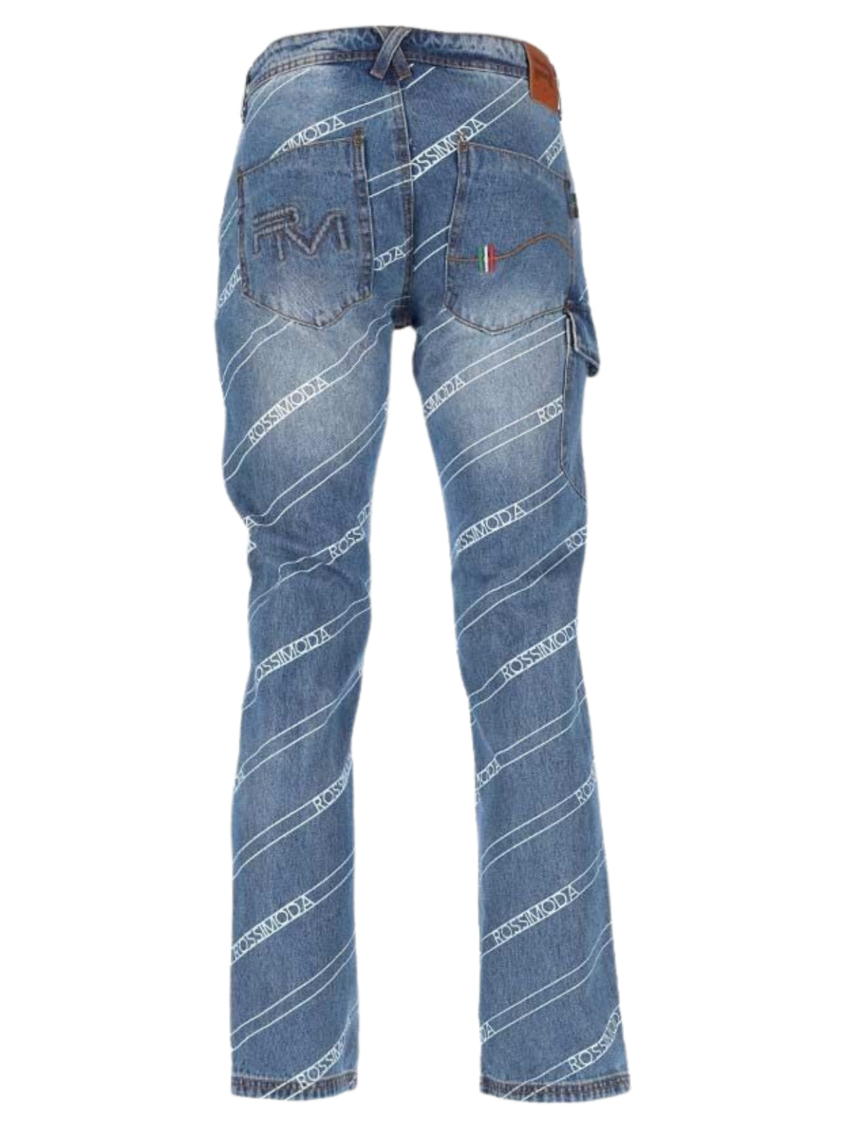 Rossimoda Jean Angolare Cargo Denim Blue