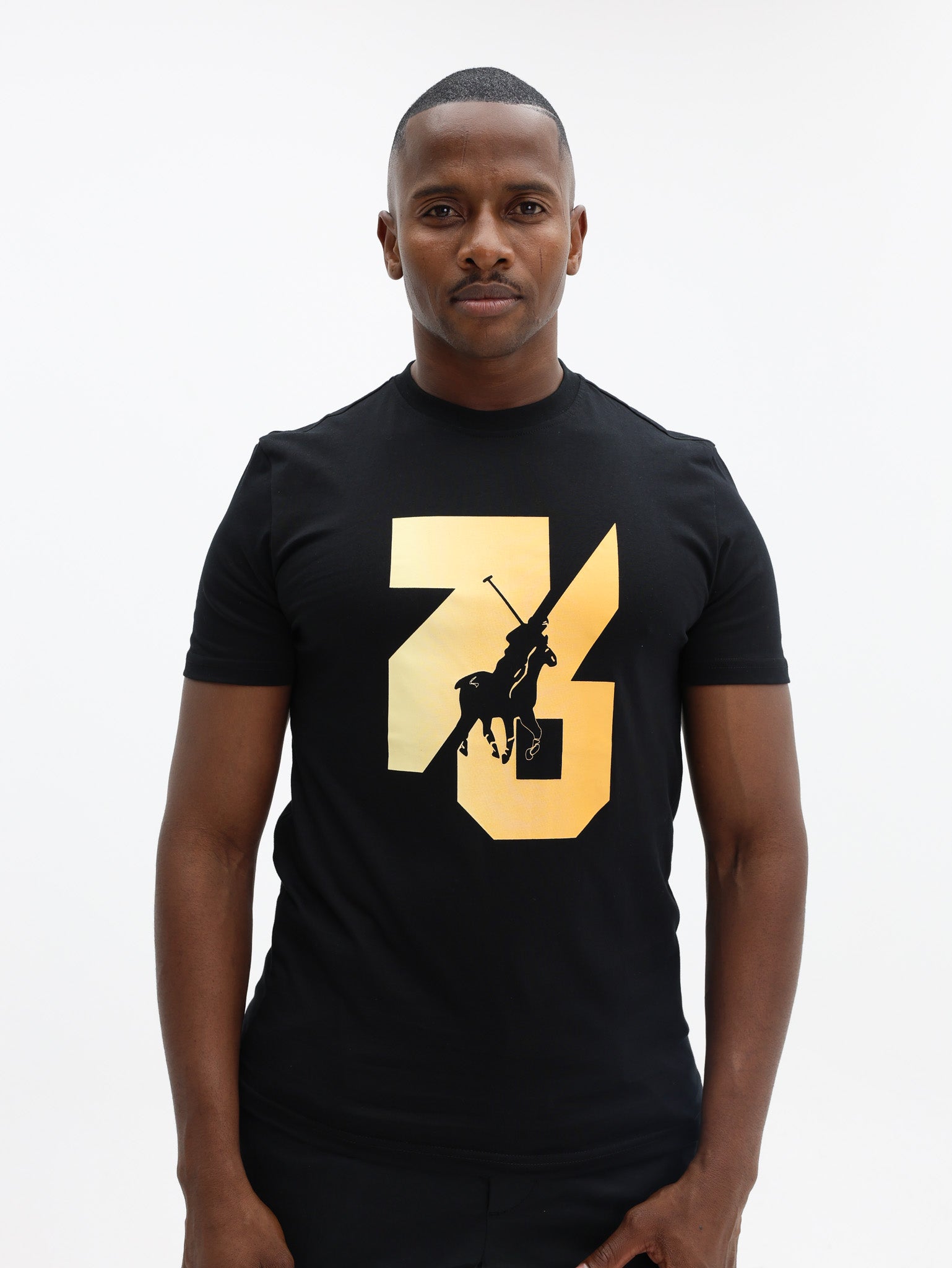 POLO T-SHIRT SPORT GRADIENT BLACK