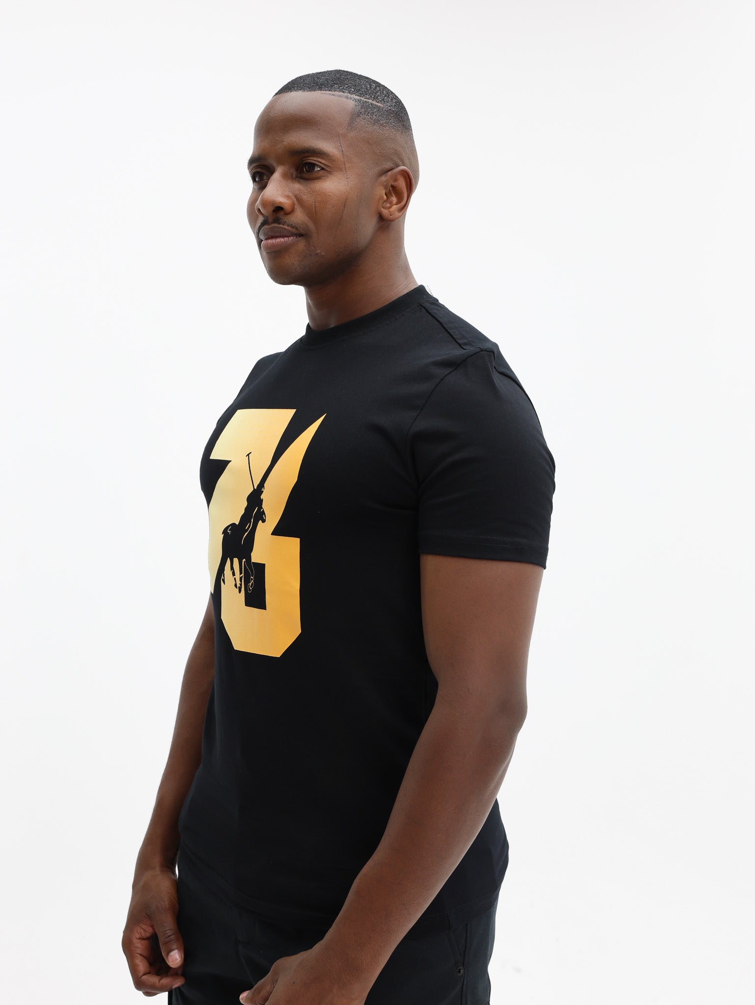 POLO T-SHIRT SPORT GRADIENT BLACK