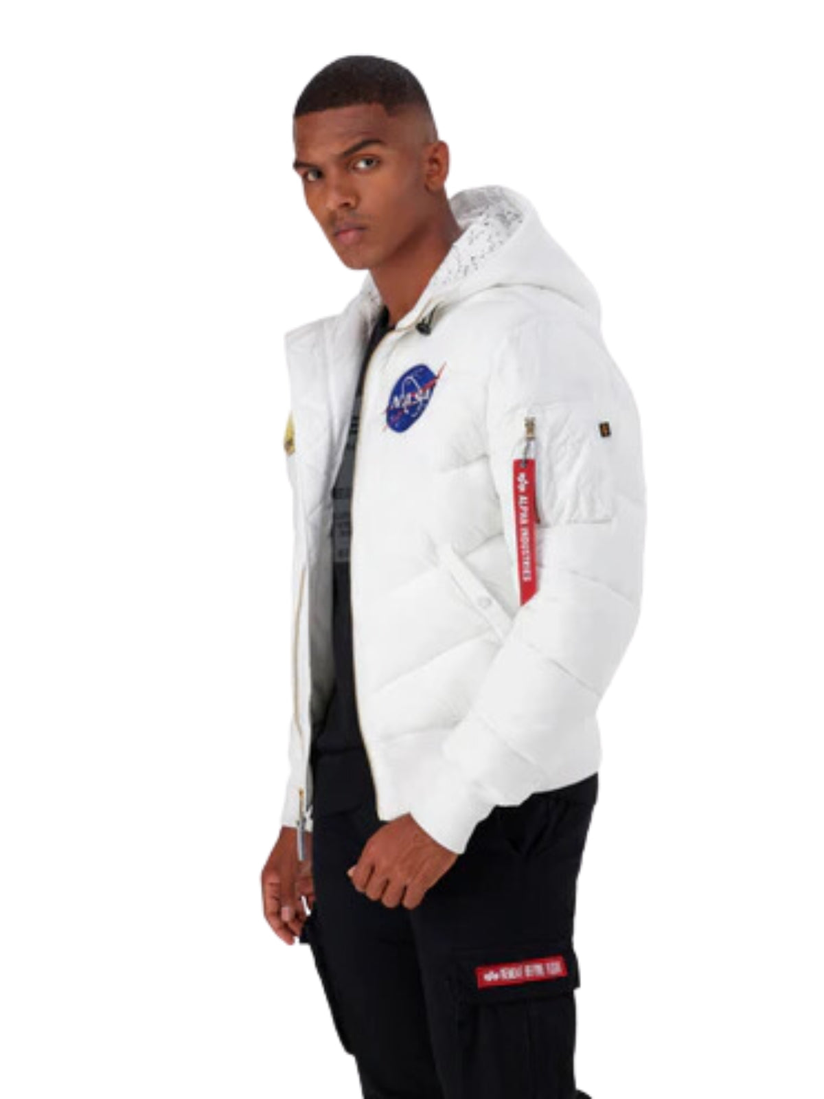 Alpha Jacket Hooded Puffer Voyager White