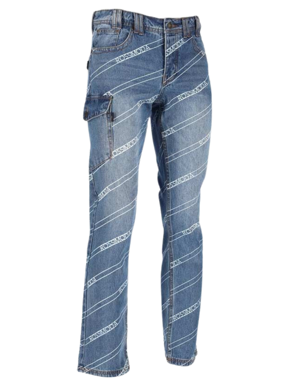 Rossimoda Jean Angolare Cargo Denim Blue