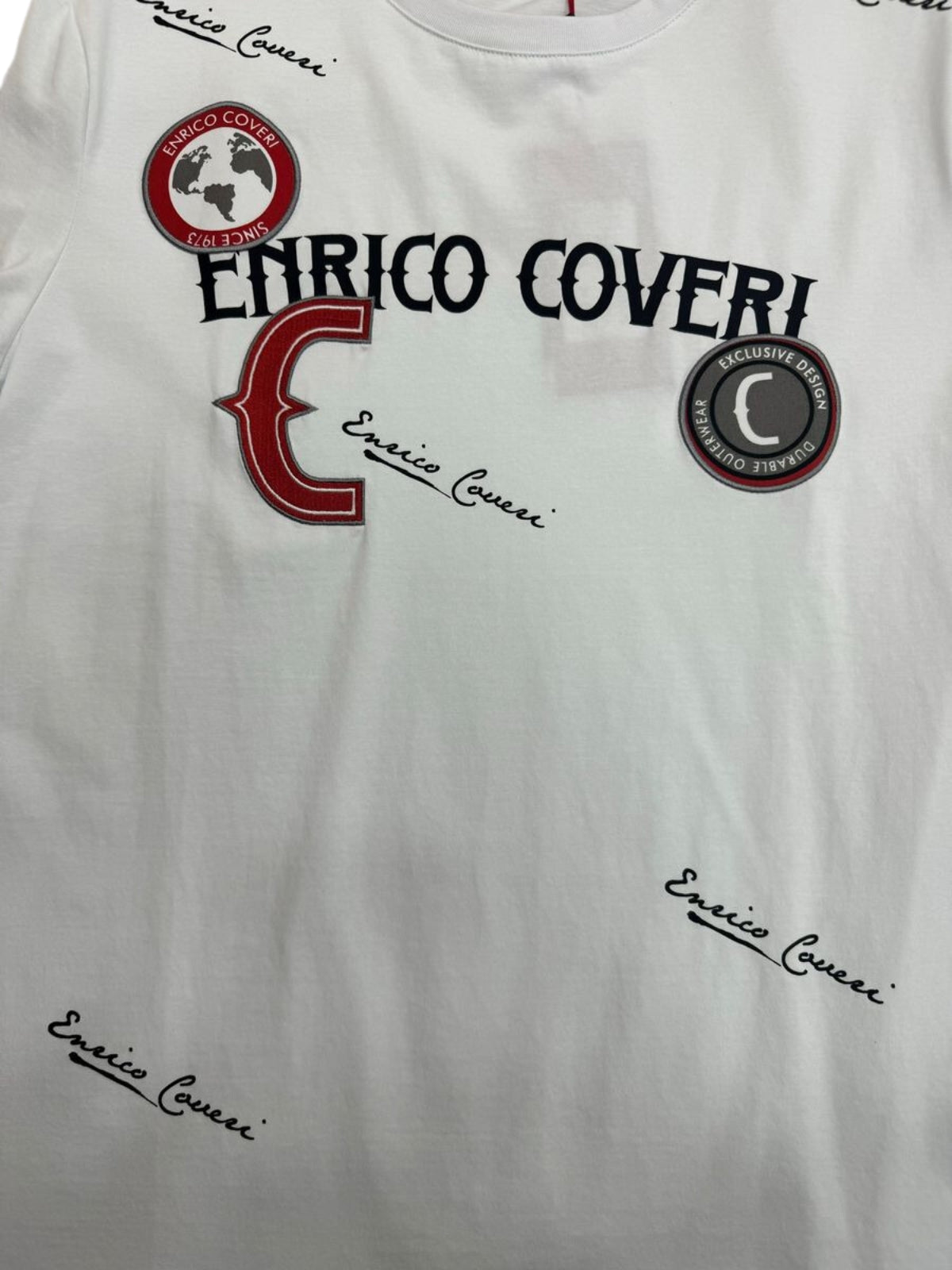 Enrico T-Shirt Allover Signiture White