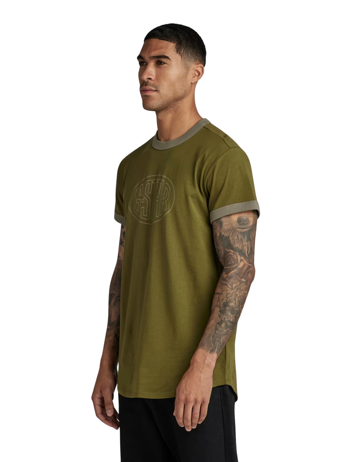 G-Star T-Shirt Lash Graphics Ringer Dark Olive
