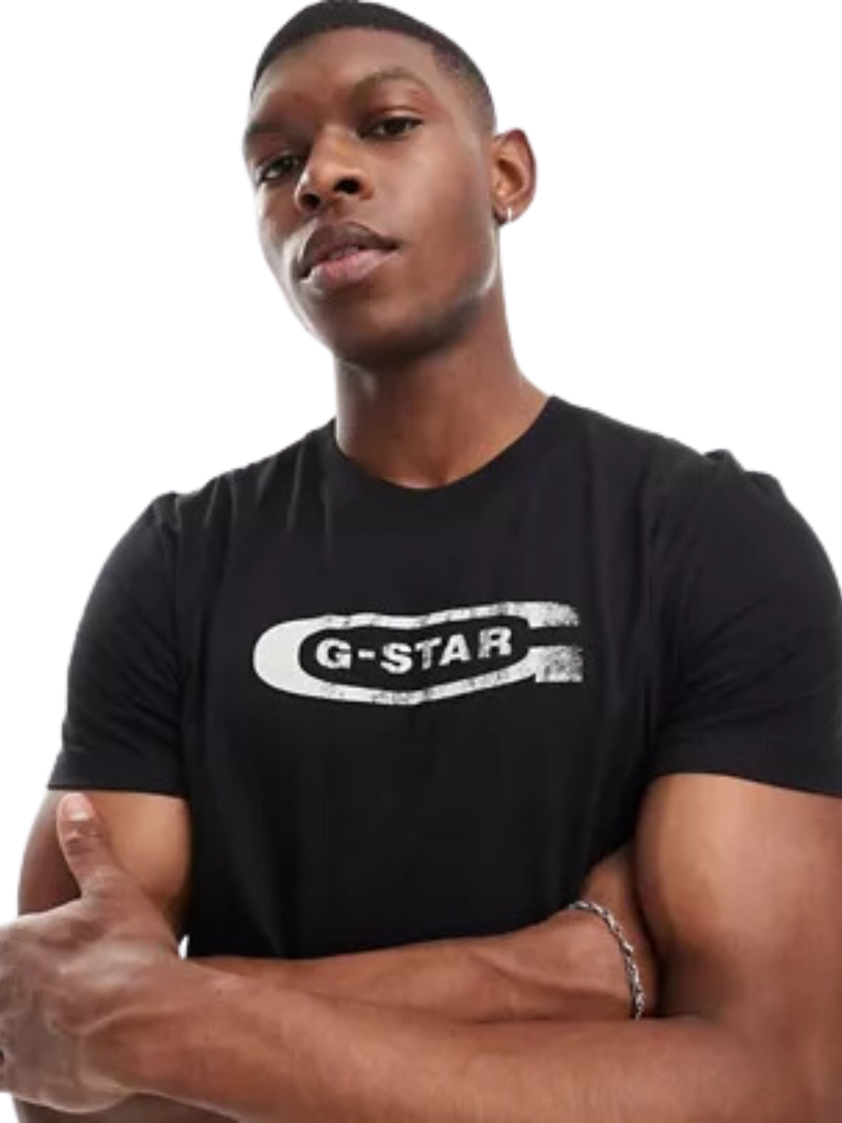 G-Star T-Shirt Distressed Old School Logo Black
