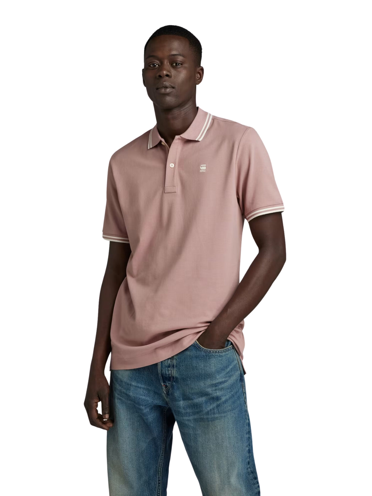 G-Star Golfer Dunda Slim Stripe Lt Berry Mist