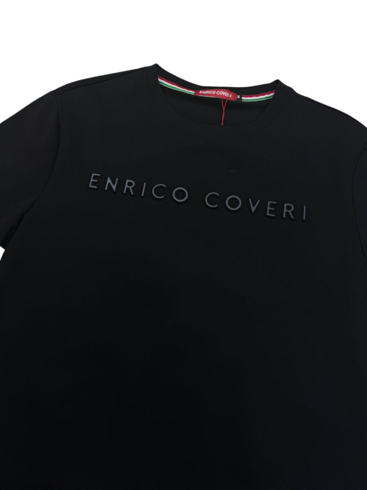 Enrico T-Shirt Embossed Logo Black