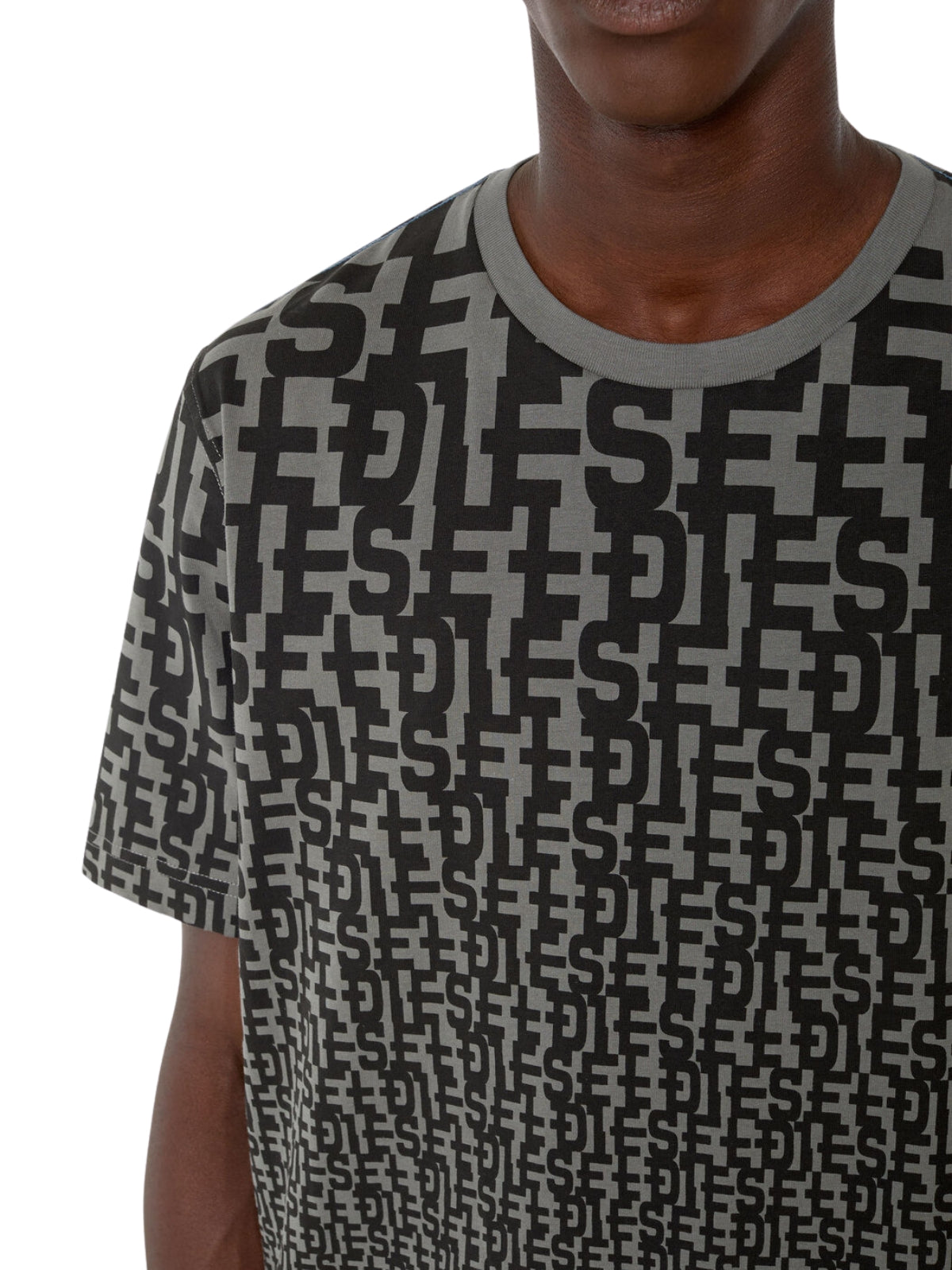 Diesel T-Shirt Tjust Mon Camiseta Allover Grey