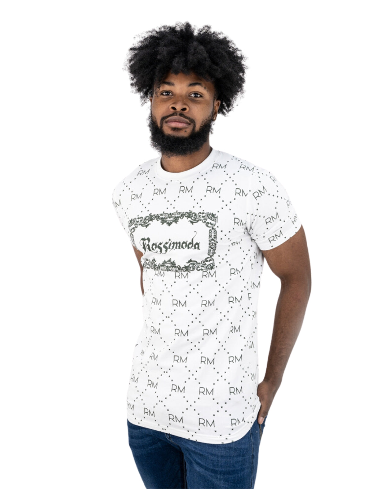 Rossimoda T-Shirt In Cima Monogram Logo White