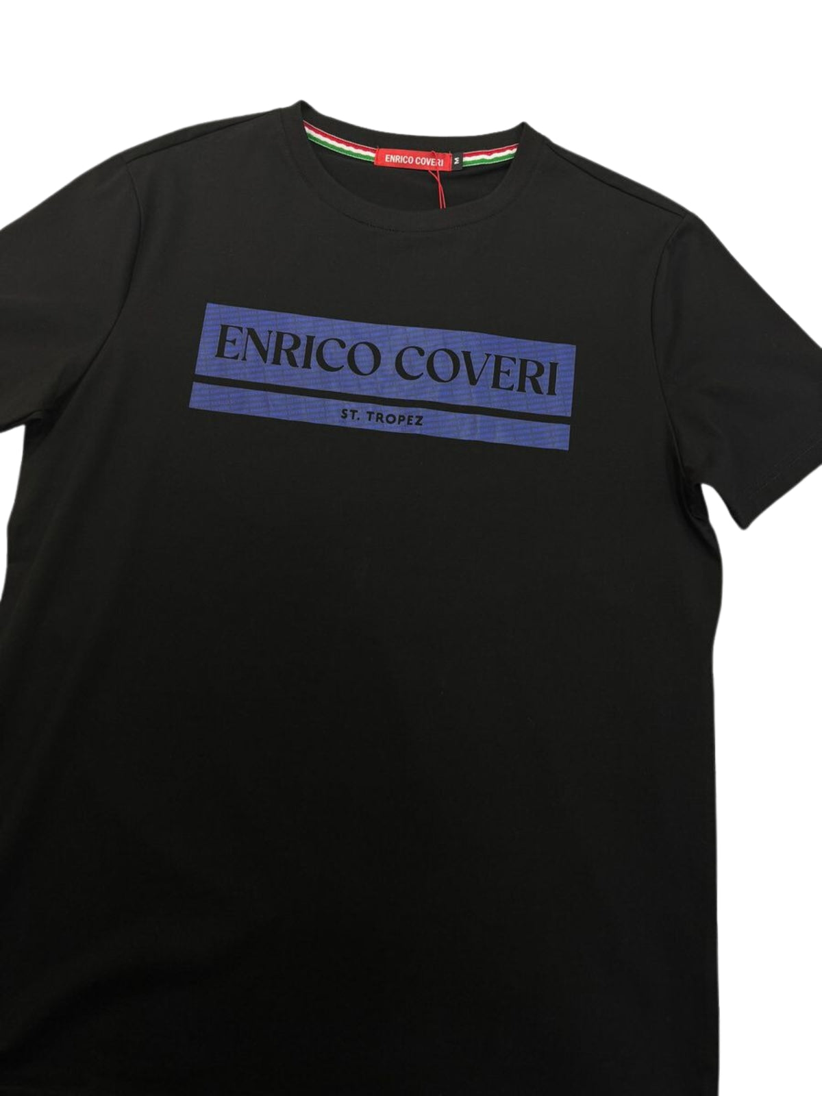 Enrico T-Shirt Block Logo Blue Black