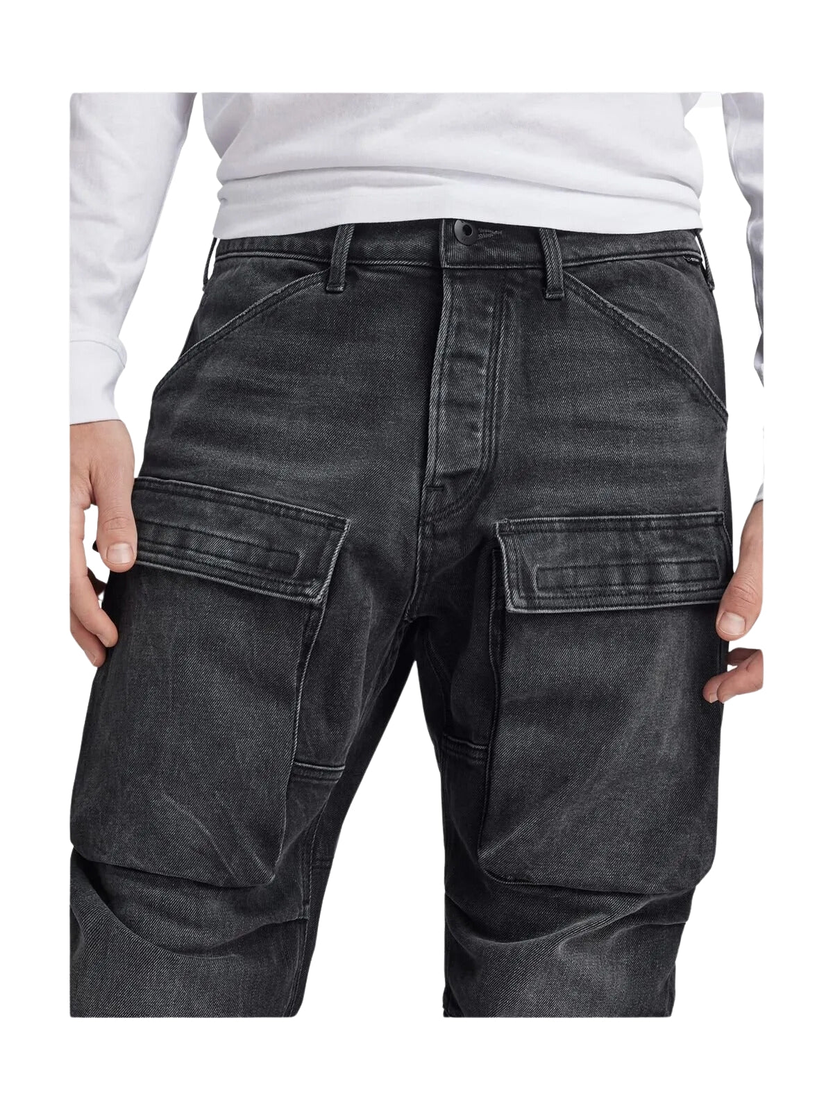 G-Star Cargo Pants 3D Tapered Denim Worn In Black Moon