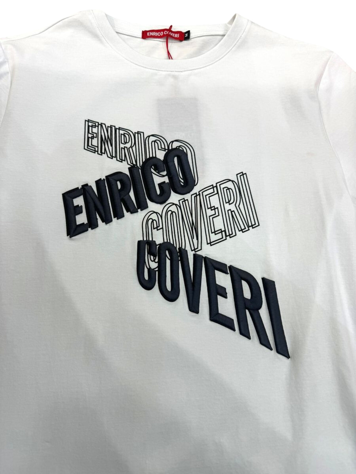 Enrico T-Shirt Slant Logos White