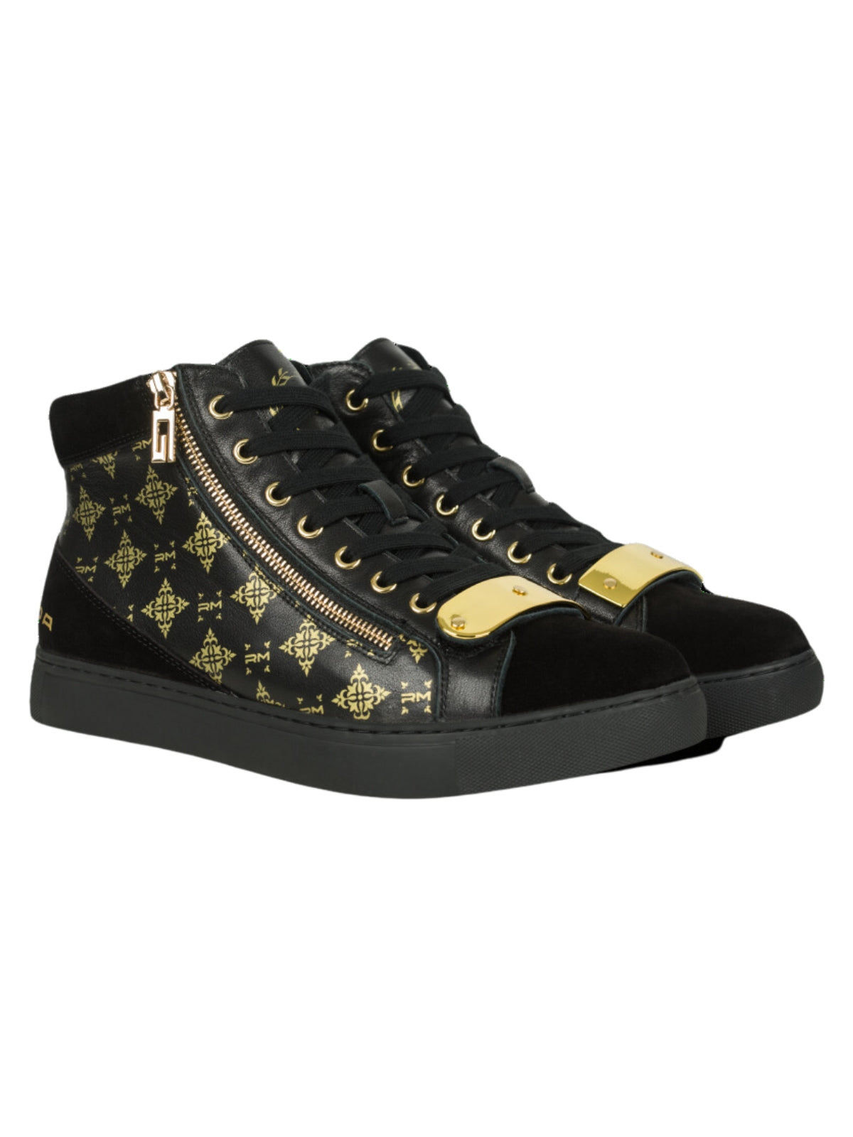 Rossimoda Sneaker Alta Hi Metallo Black-Gold