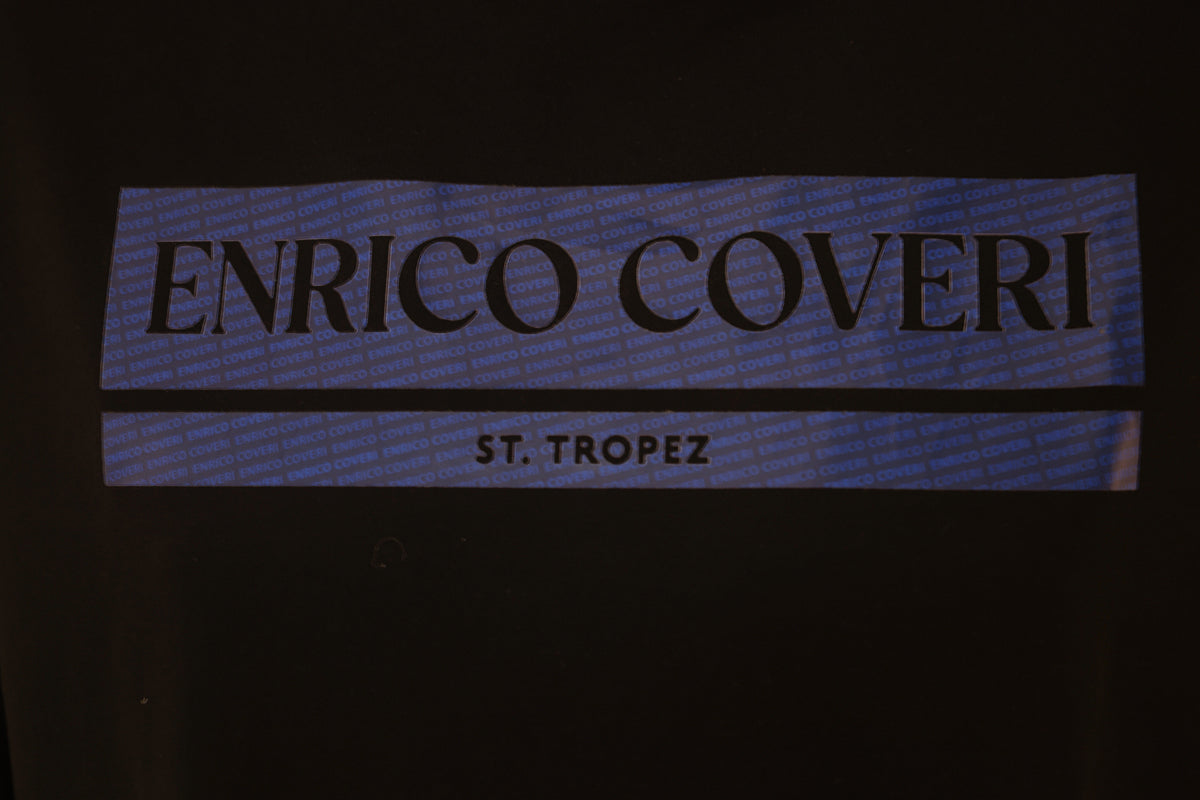 Enrico T-Shirt Block Logo Blue Black