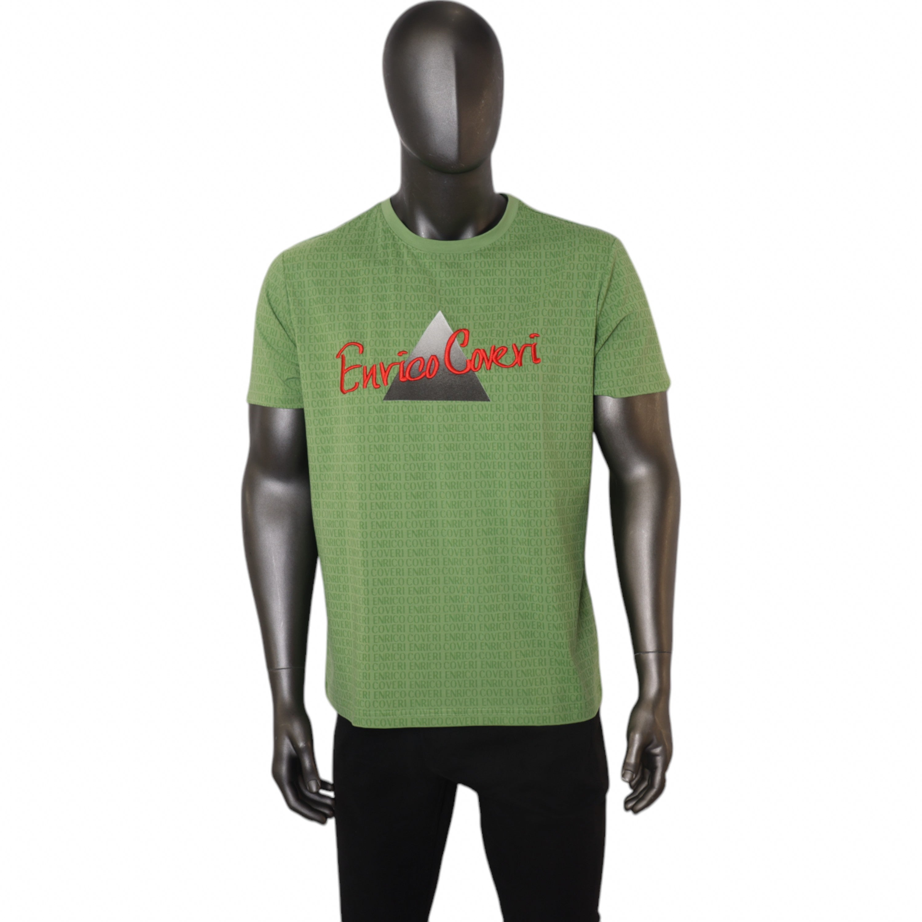 Enrico T-Shirt Allover Logo Green