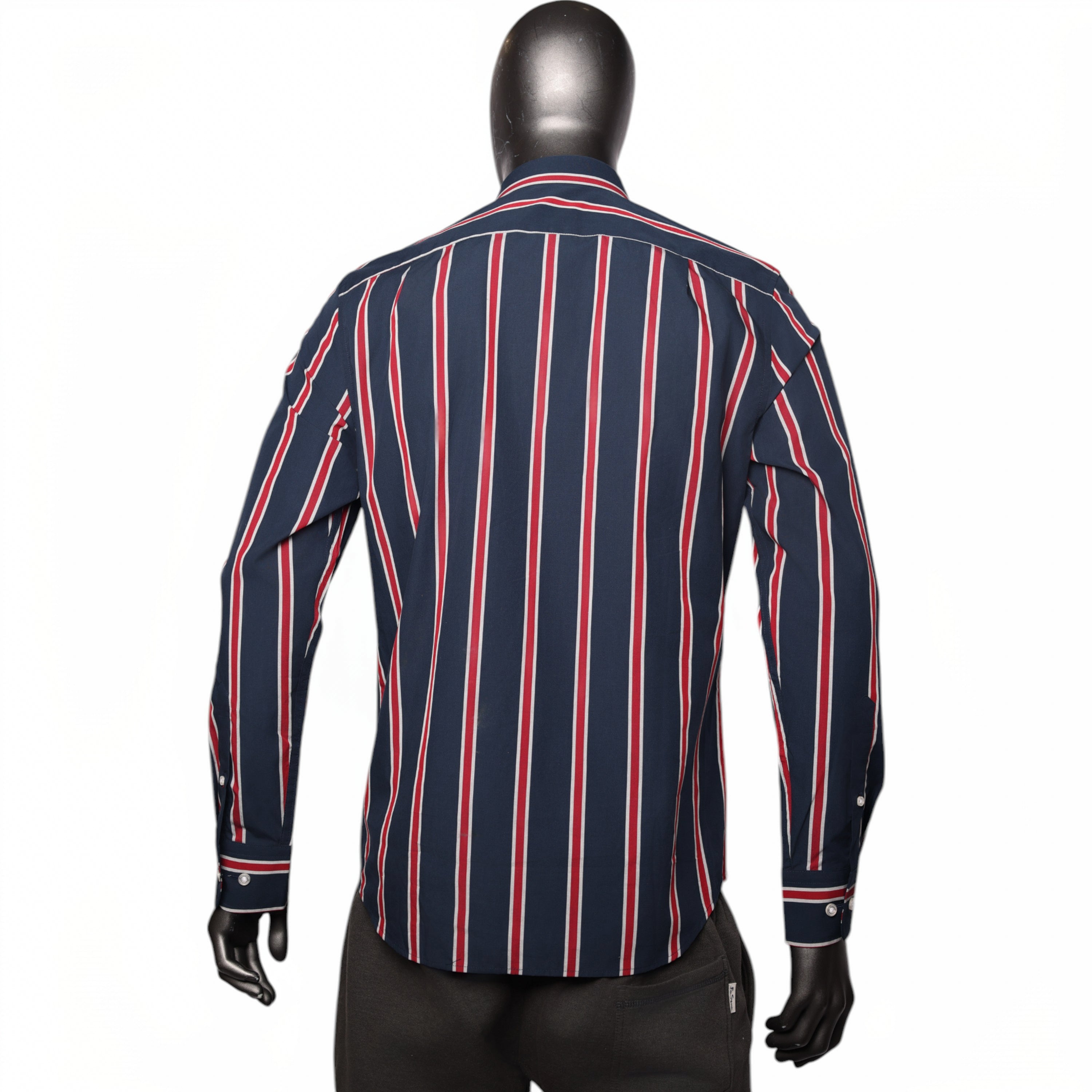 Polo Shirt Long-Sleeve Geoff Stripe Navy