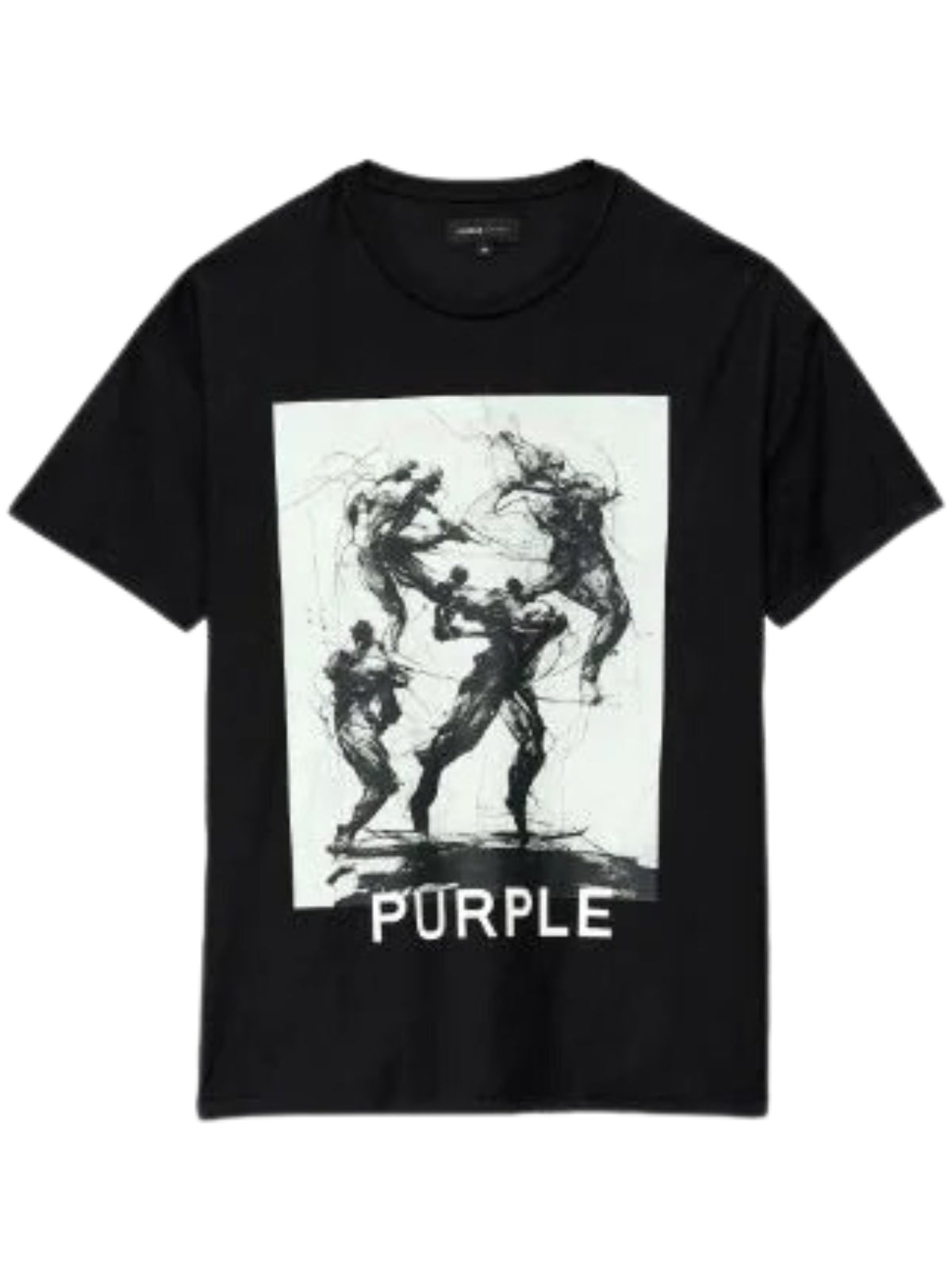 Purple T-Shirt Textured Inside Out Black