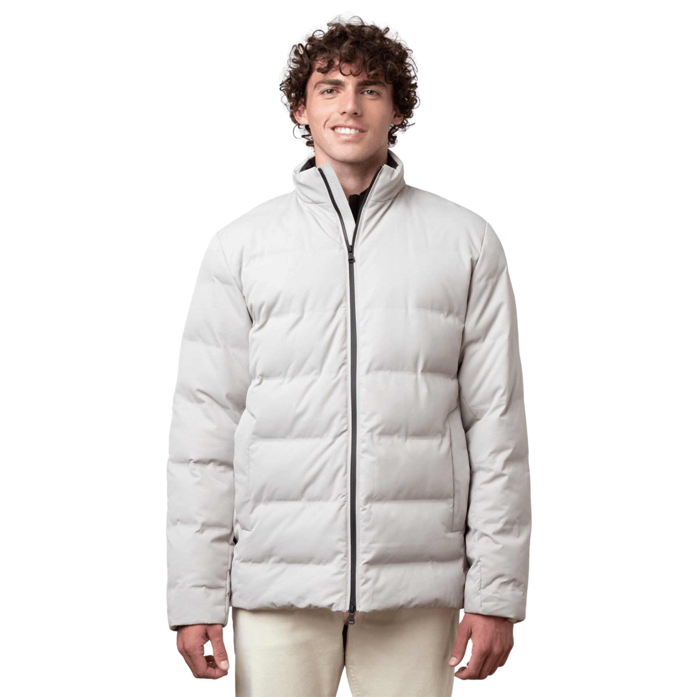 Polo Jacket Quilted Puffer Grey