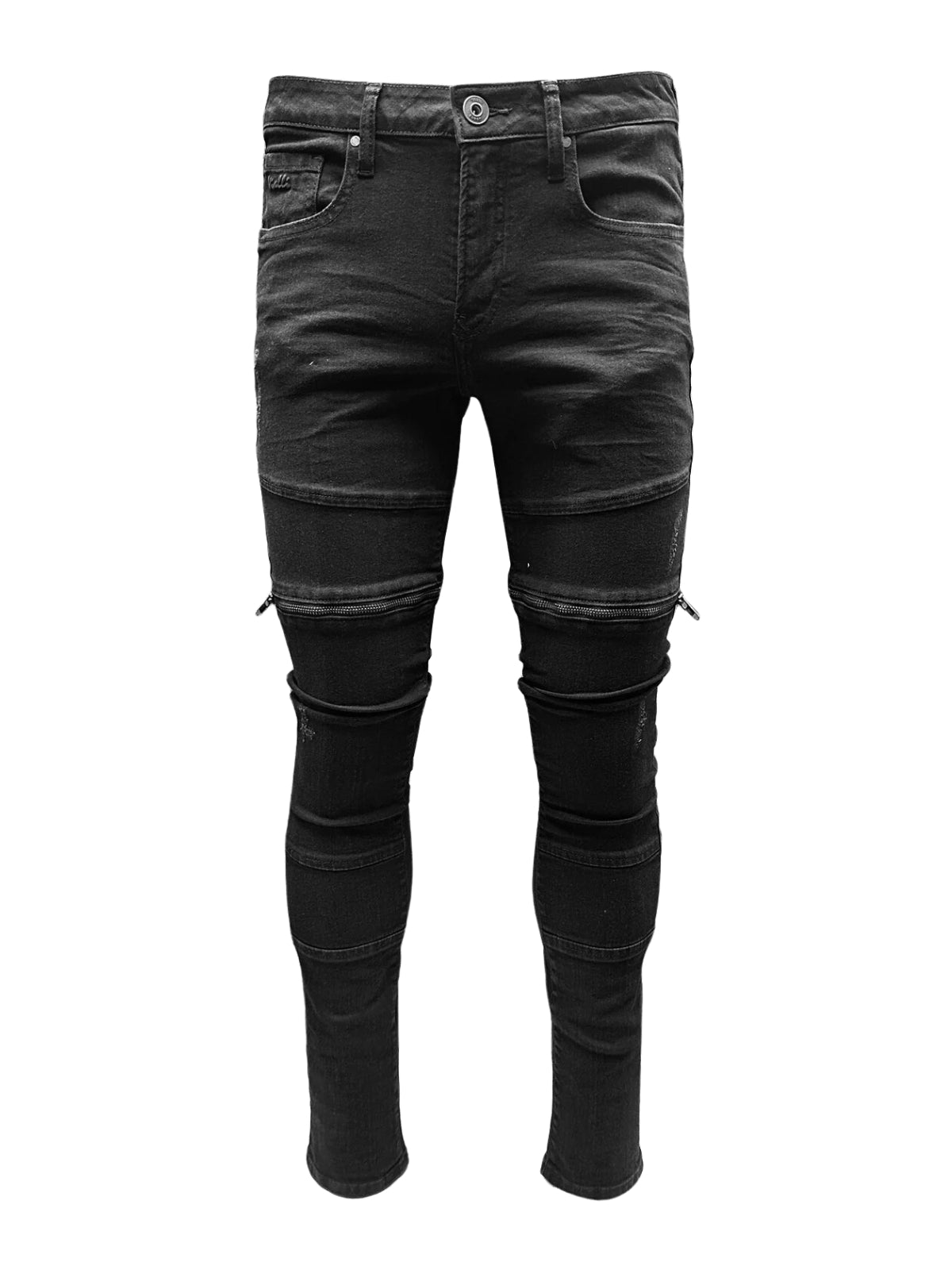 Vialli Jeans Ceelos Front Zips Charcoal