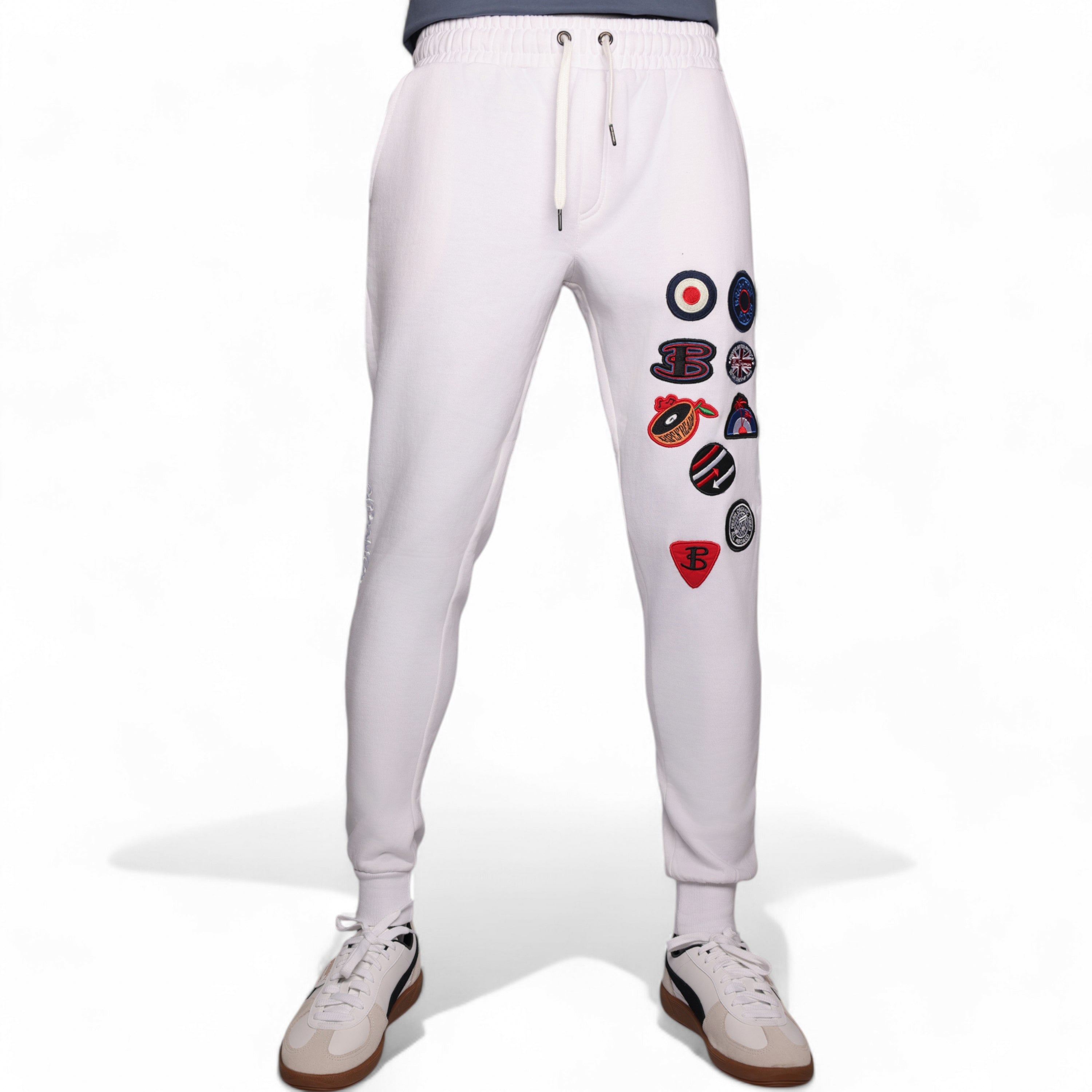 Ben Sherman Track Pants Emb Badge White