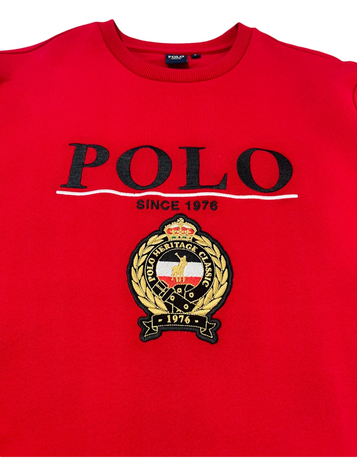 Polo Sweater Crest Logo Red