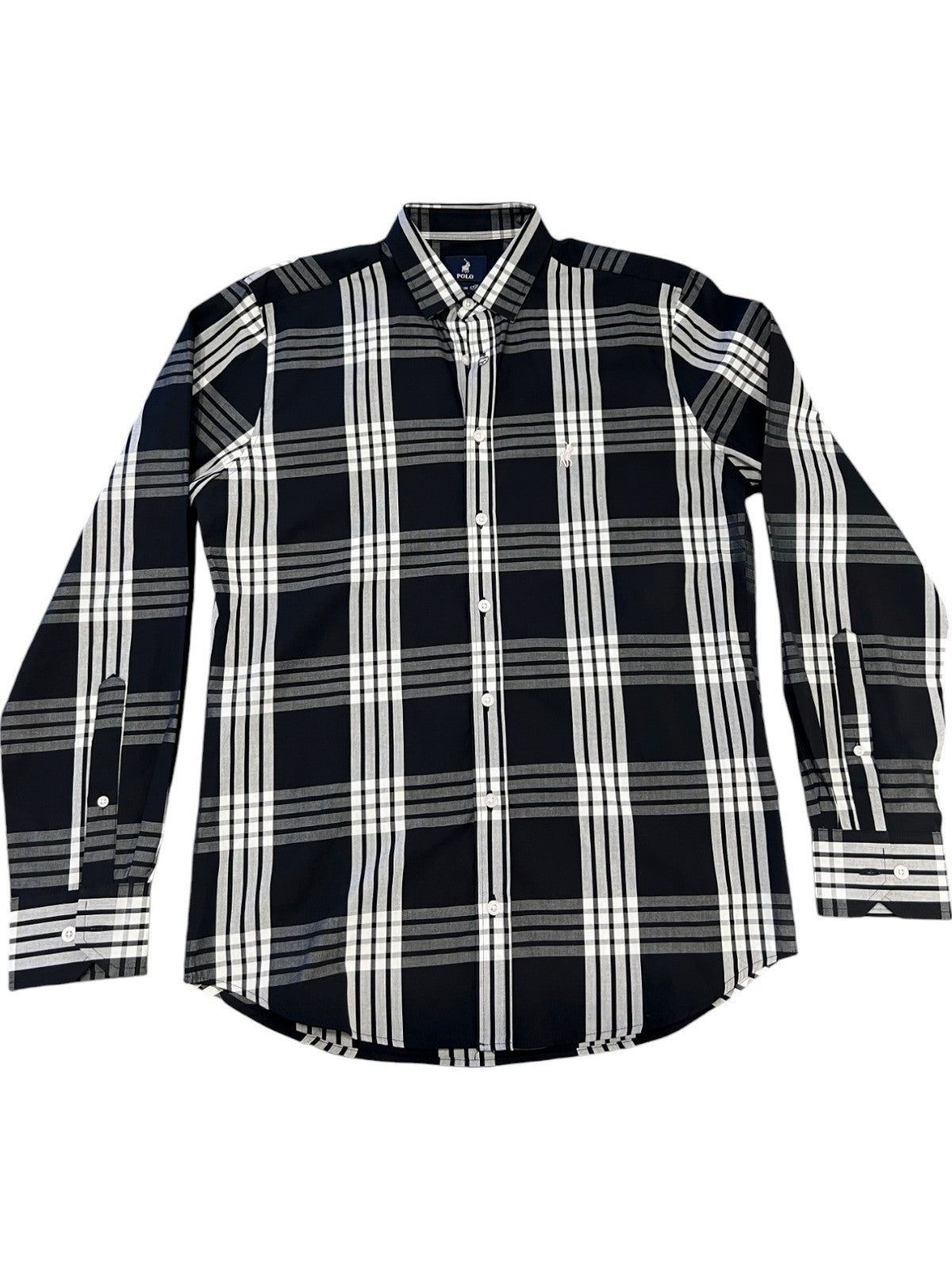 Polo Shirt Hades Check Long-Sleeve Black