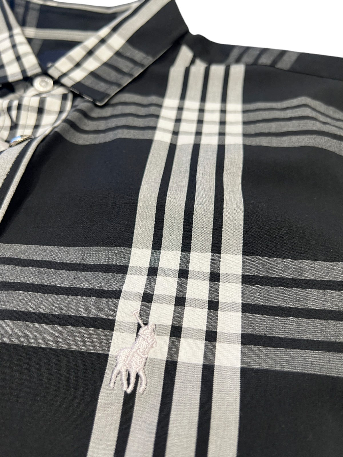 Polo Shirt Hades Check Long-Sleeve Black